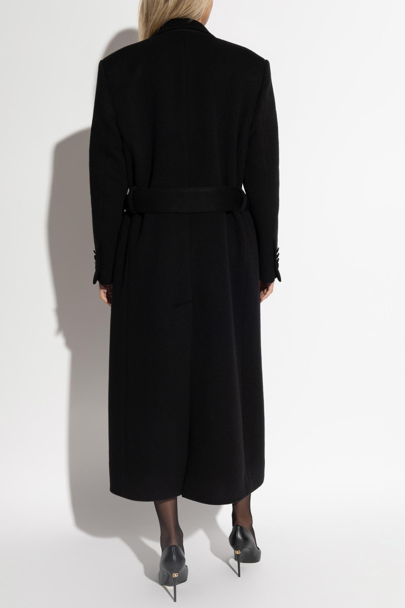 Shop Dolce & Gabbana Cashmere Coat In Nero