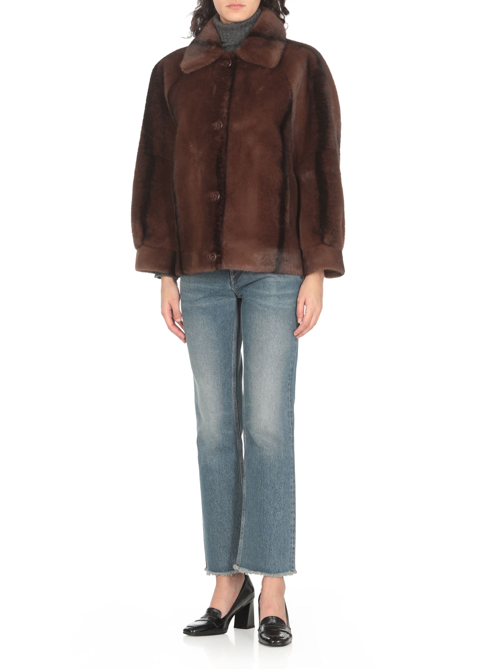 Shop Valentini 1972 Synth Fur Coat In Brown