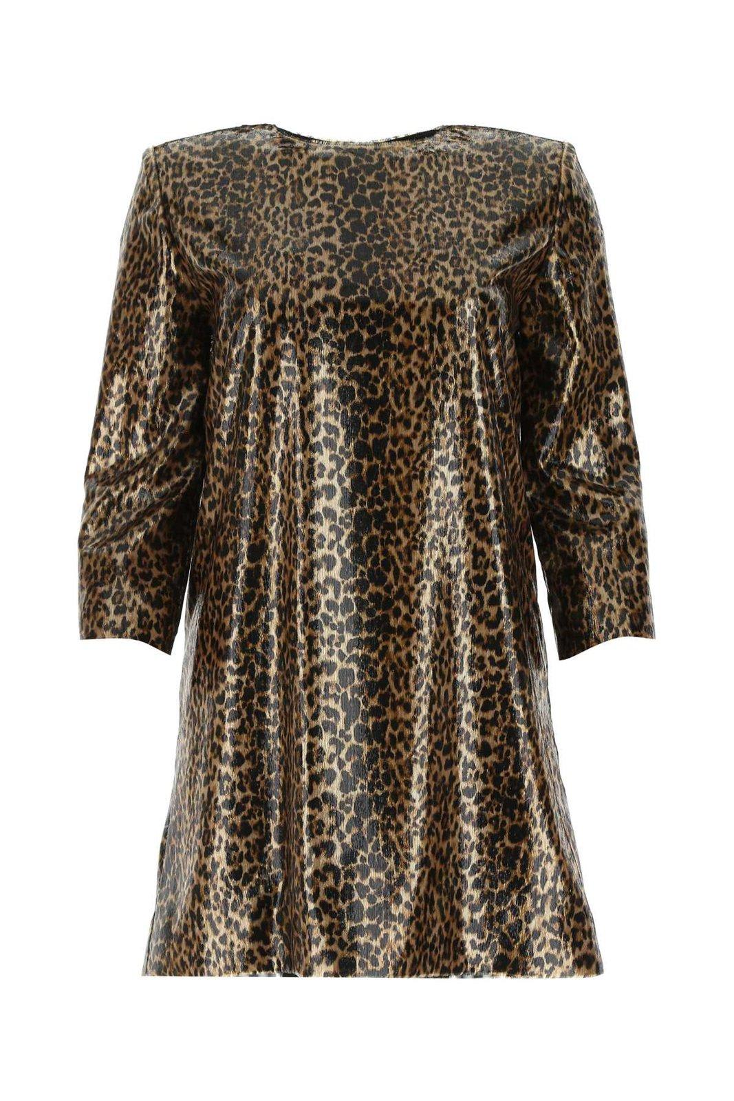 Saint Laurent Leopard Print Mini Dress