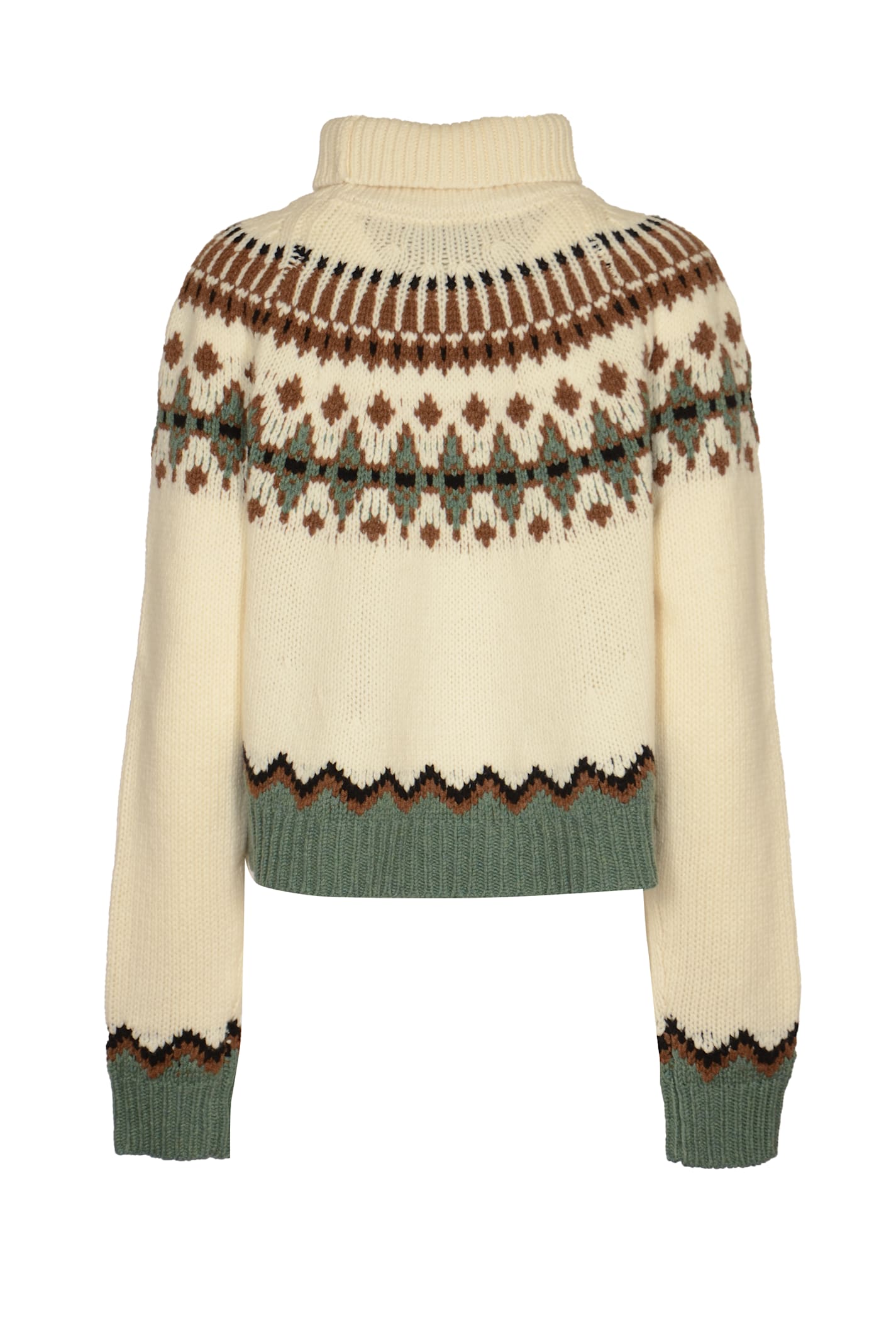 Shop Alanui Sweet Winter Turtleneck Sweater In White/multicolor