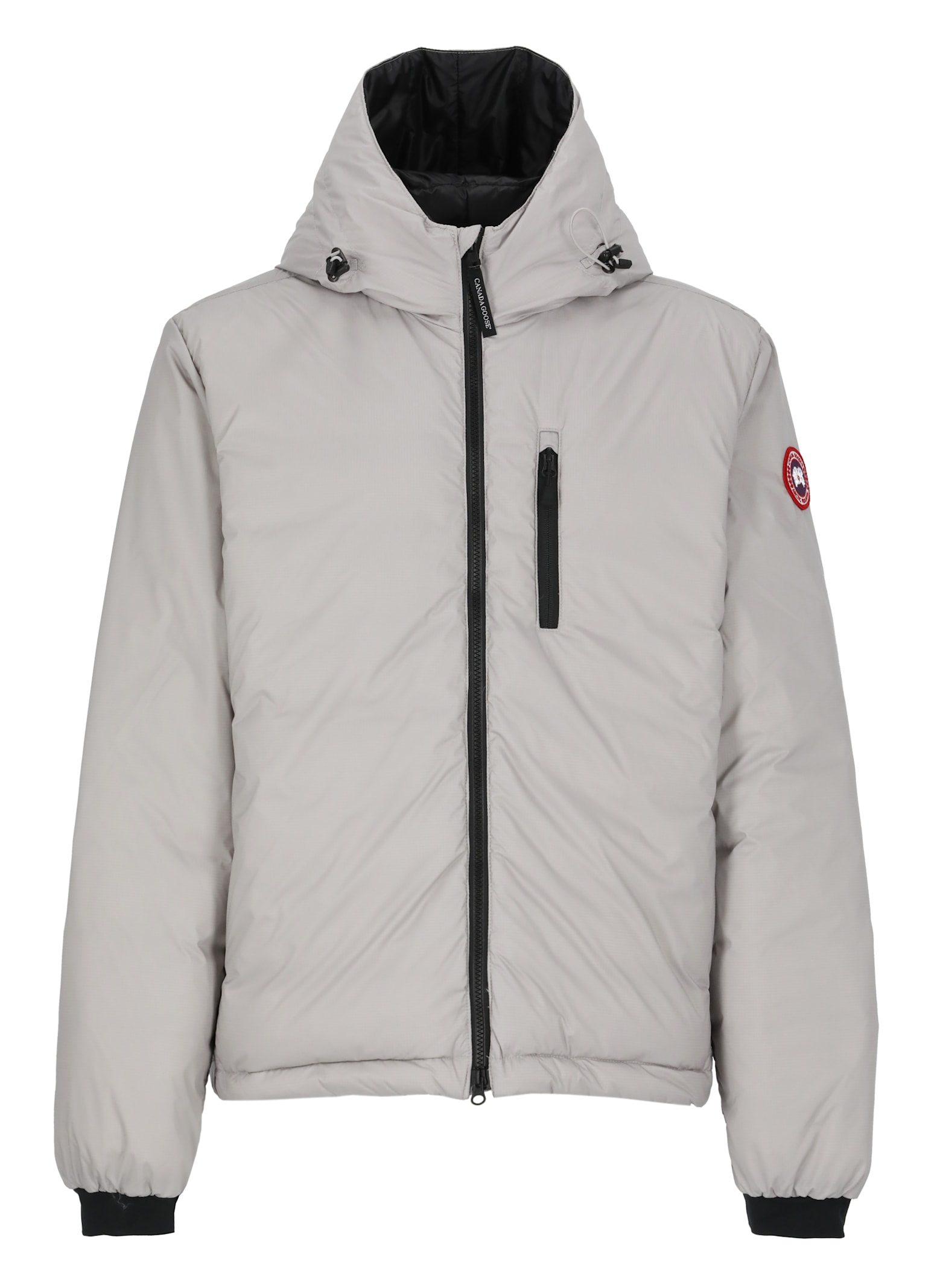 Shop Canada Goose Lodge Hoody Down Jacket In Grey