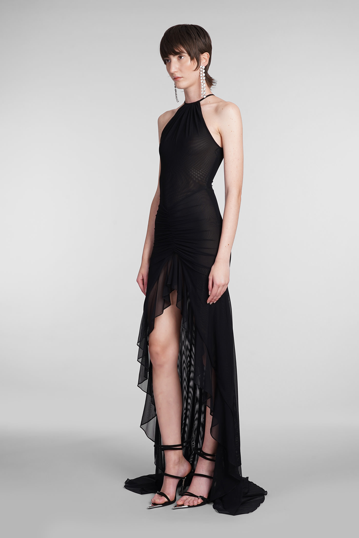 Shop David Koma Dress In Black Polyamide