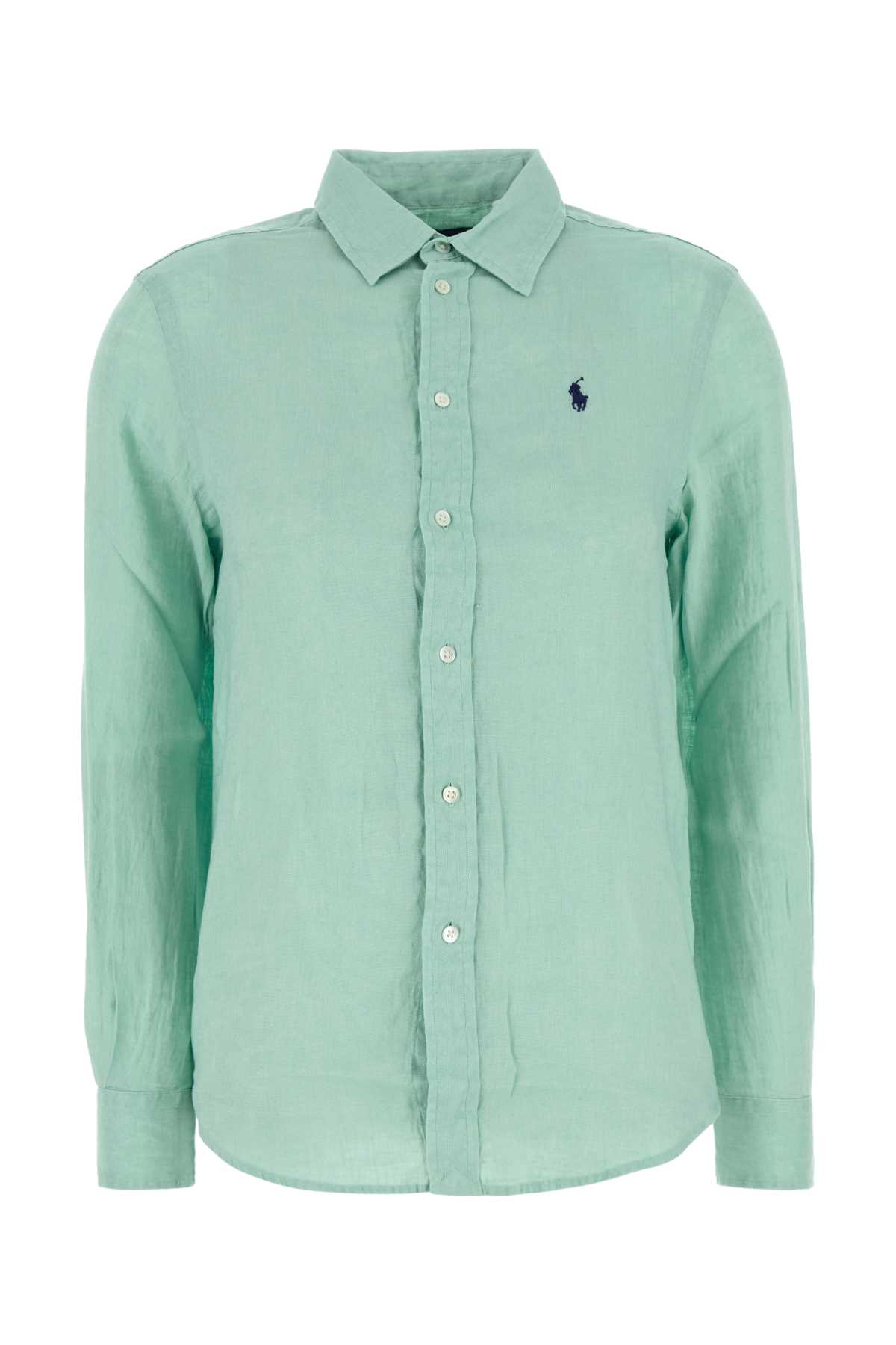 Polo Ralph Lauren Mint Green Linen Shirt In Green