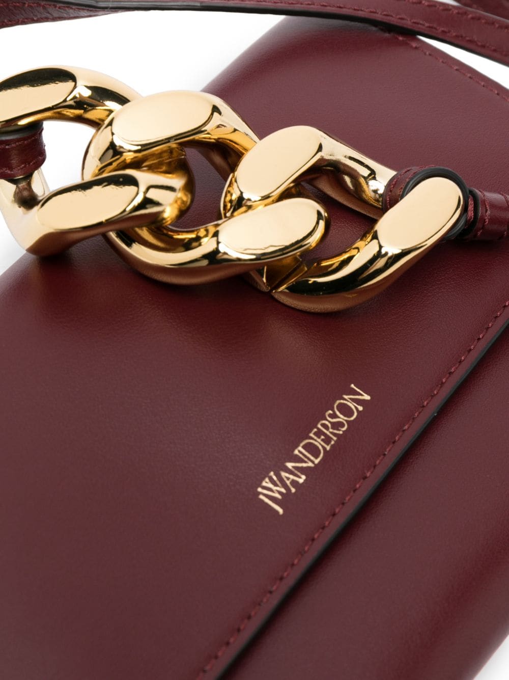 Shop Jw Anderson Chain Phone Pouch In Burgundy