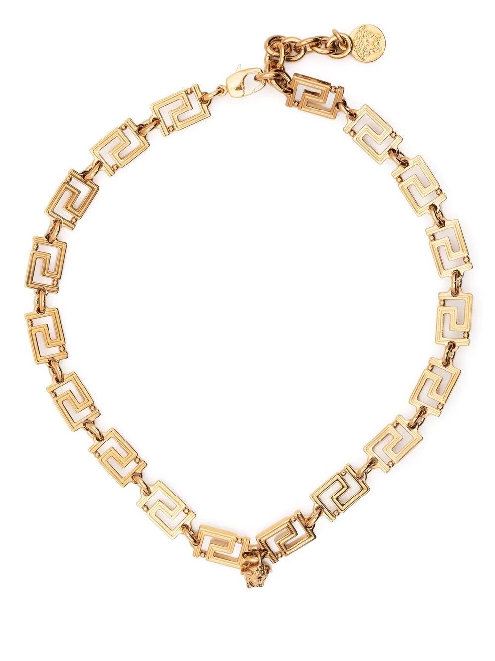 Shop Versace Necklace Metal In  Gold
