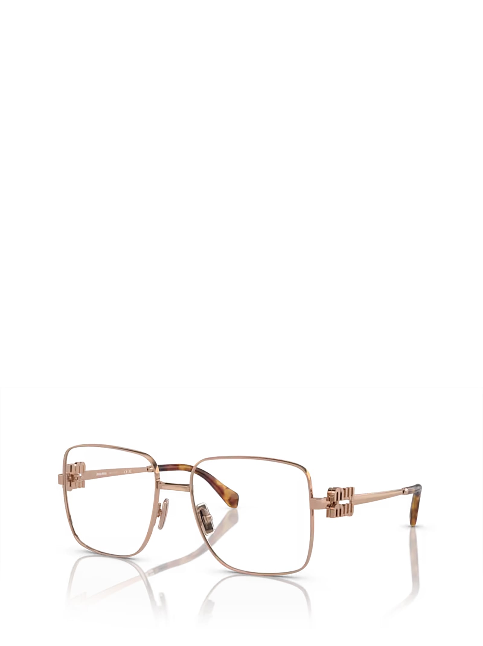 Shop Miu Miu Mu 51xv Rose Gold Glasses