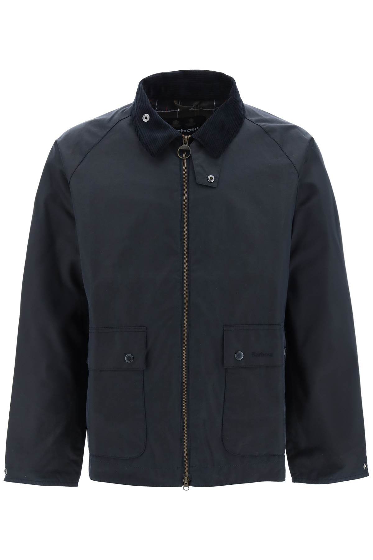 Shop Barbour Bedale Wax Jacket In Navy (blue)