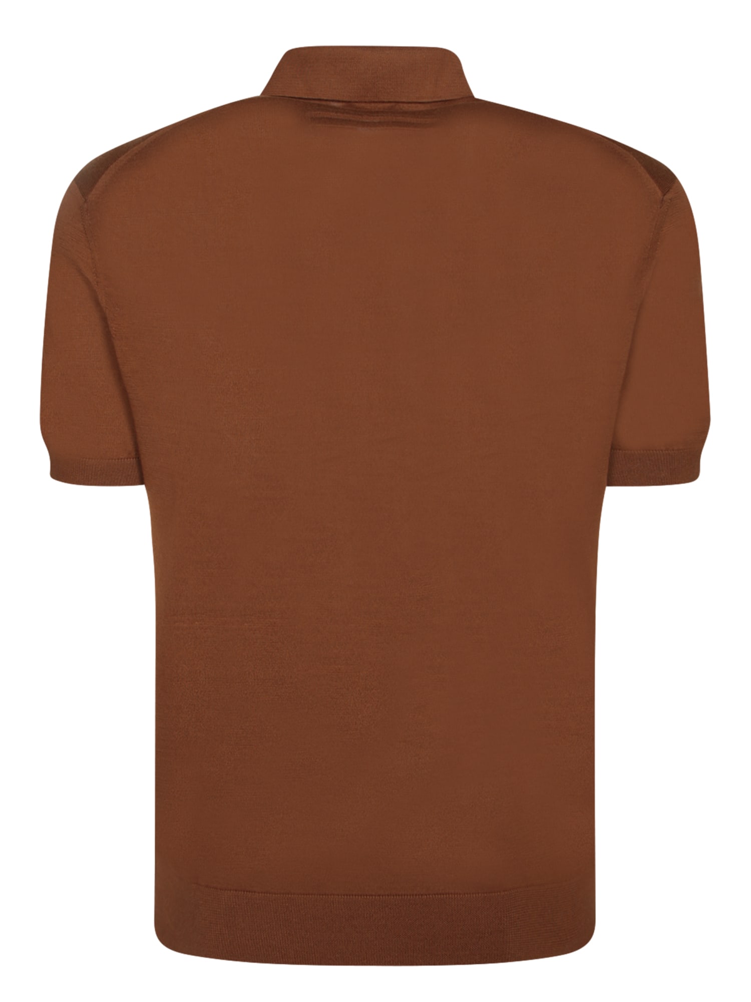 Shop Zegna Premium Cotton Polo Shirt In Brown