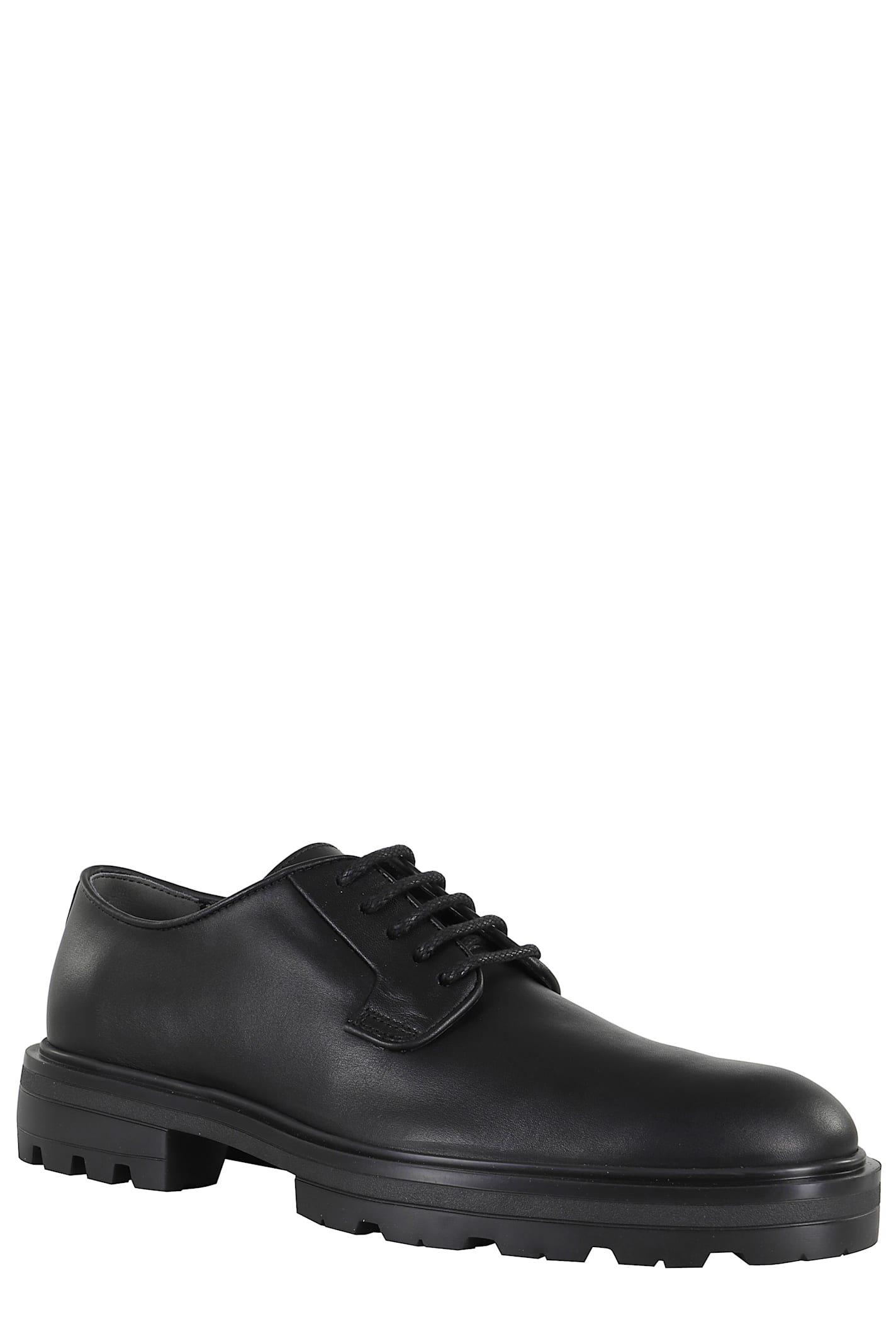 Hogan Chunky Sole Round Toe Derby Shoes In Black