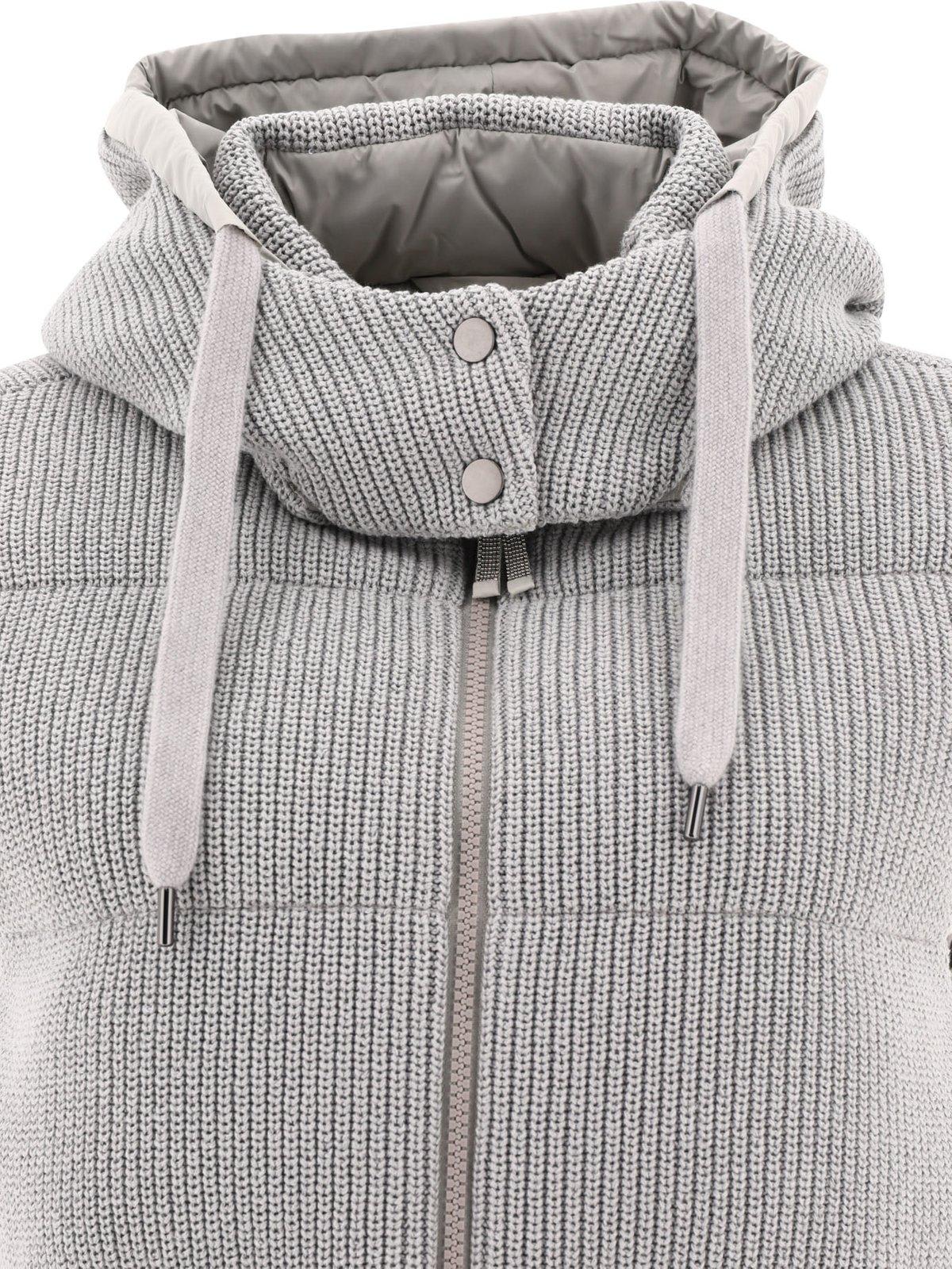 Shop Brunello Cucinelli Sleeveless Quilted Gilet In Grey
