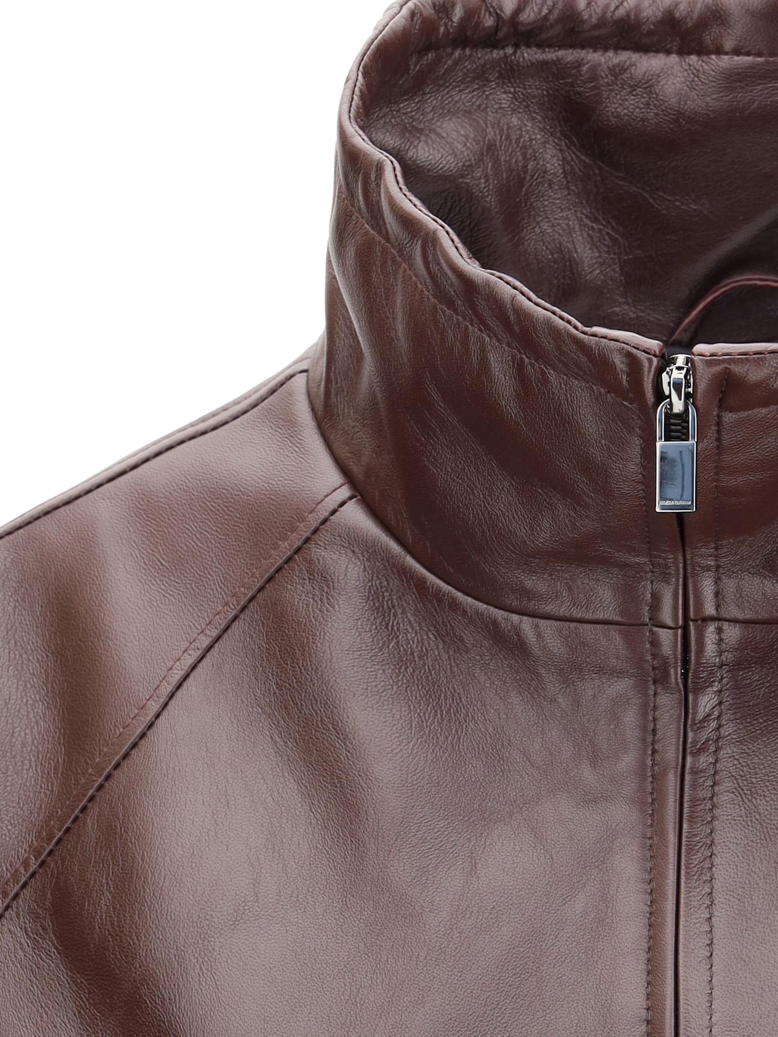 Magda Butrym Oversized Leather Jacket In Brown