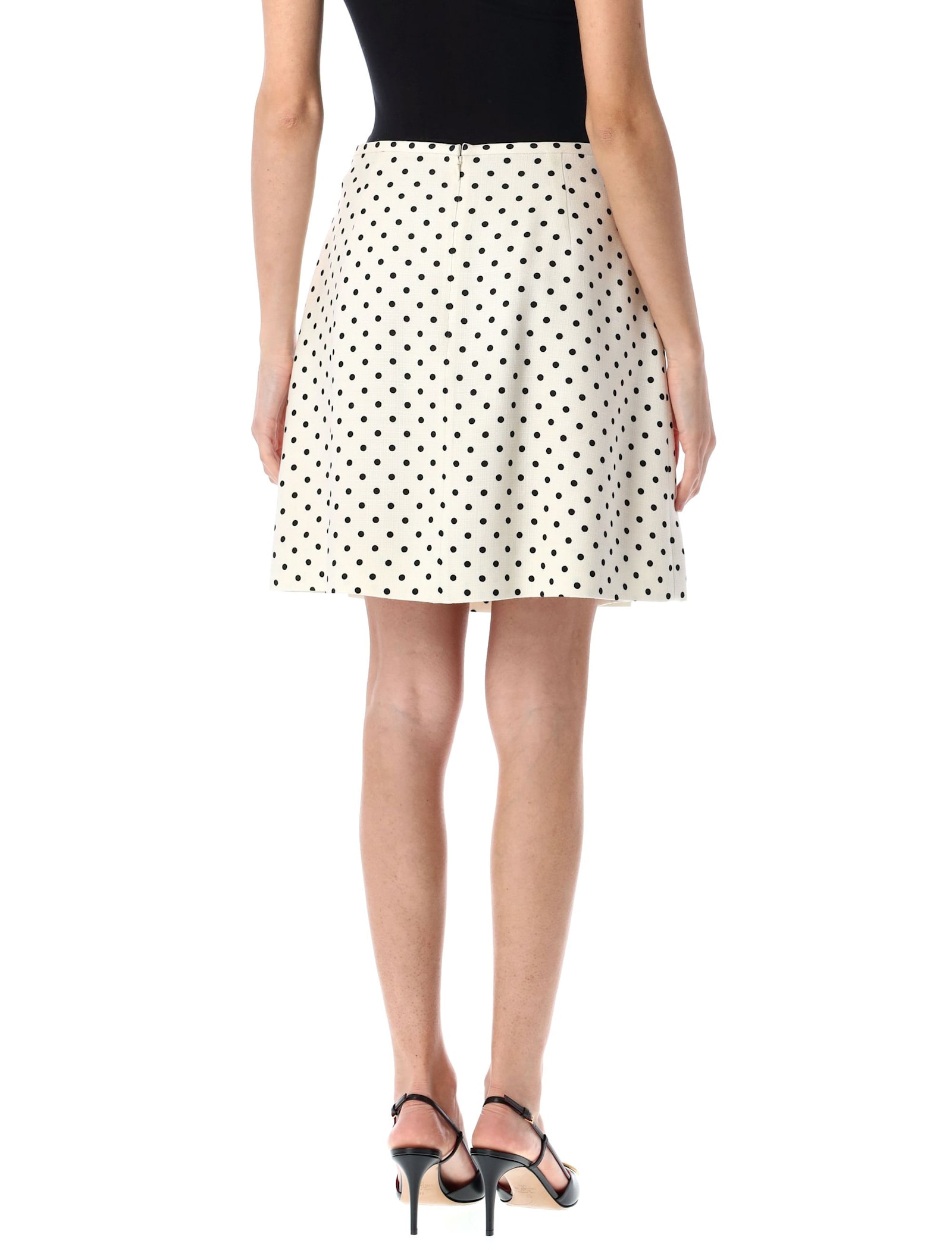 Valentino Mini Skirt In Betulla + Nero