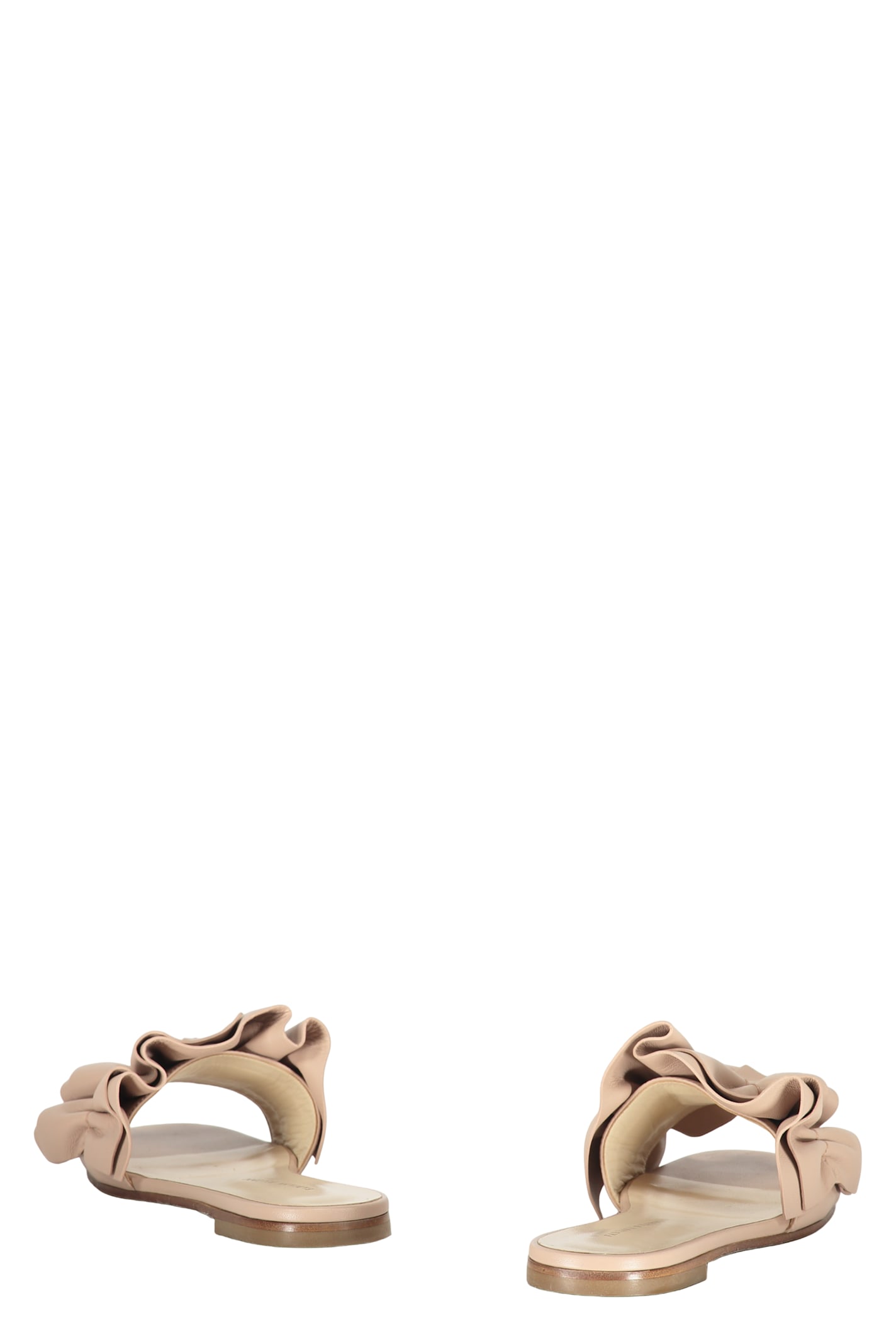 Shop Fabiana Filippi Leather Slides In Pink