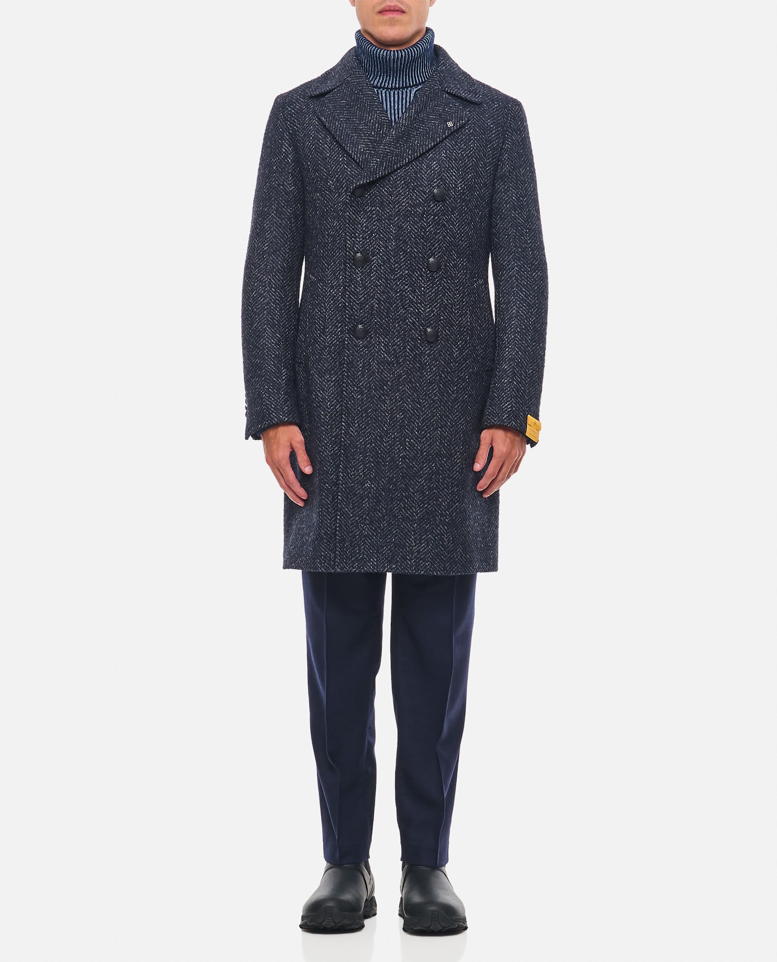 Shop Tagliatore Bruce Coat In Blue/grey