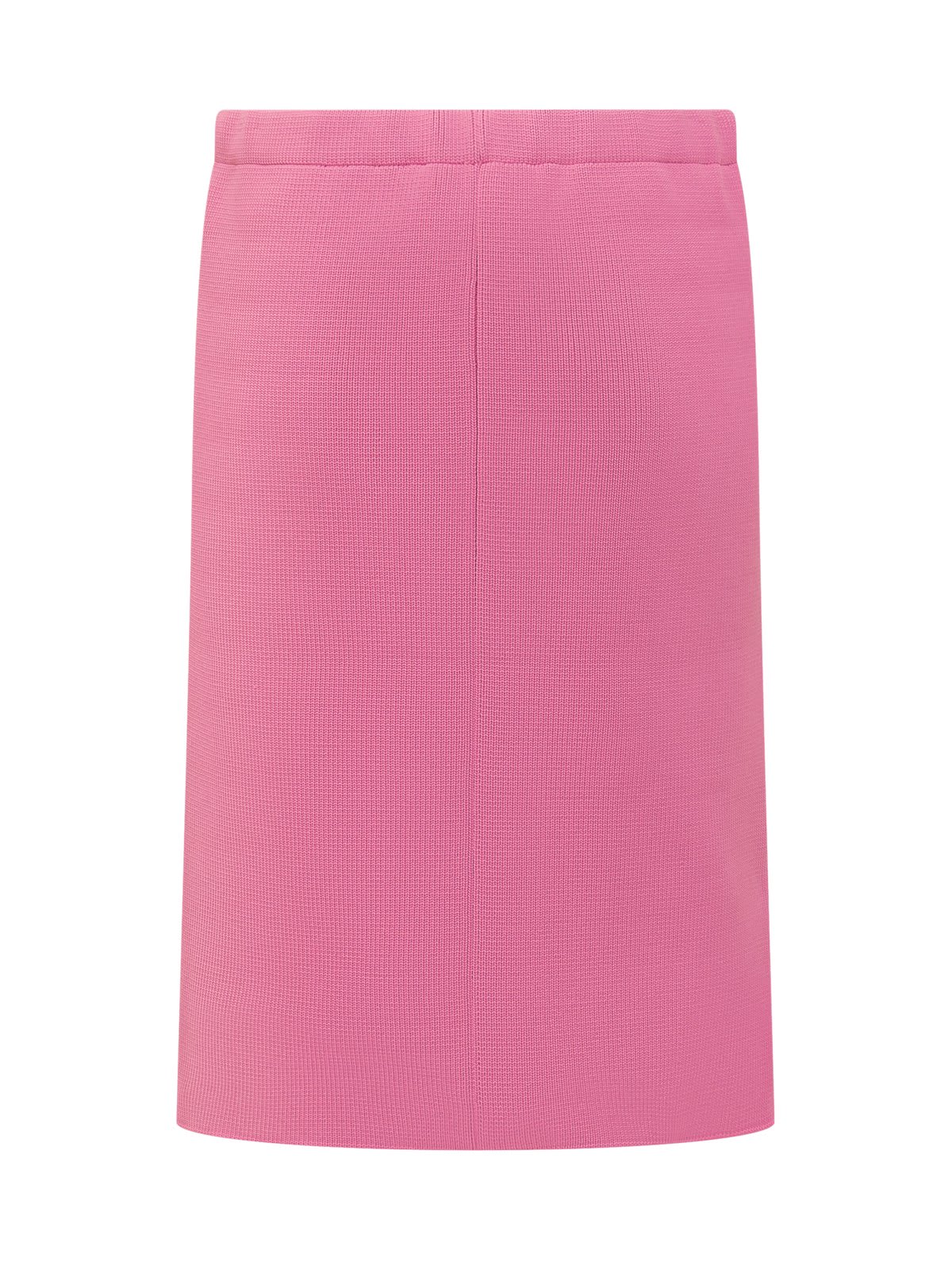 Shop Philosophy Di Lorenzo Serafini Elasticated Waistband Ribbed Midi Skirt In Fucsia