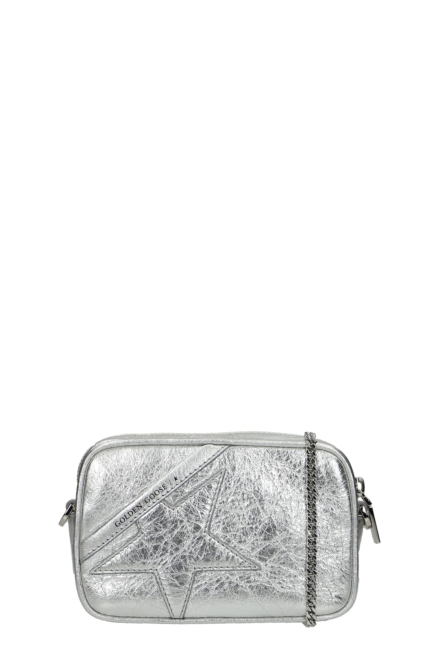 Golden Goose Mini Star Shoulder Bag In Silver Leather