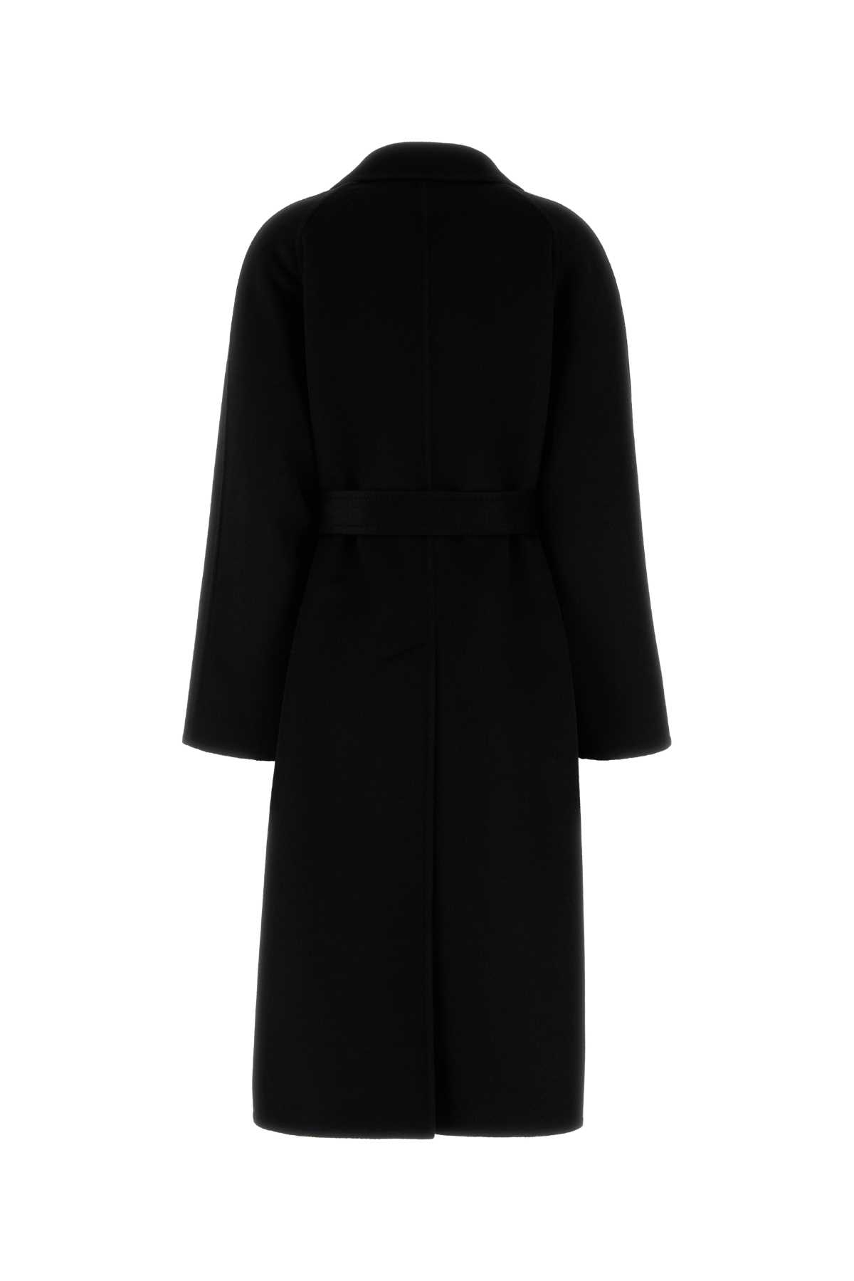 Prada Cappotto In Misto Lana Nera Donna In Nero