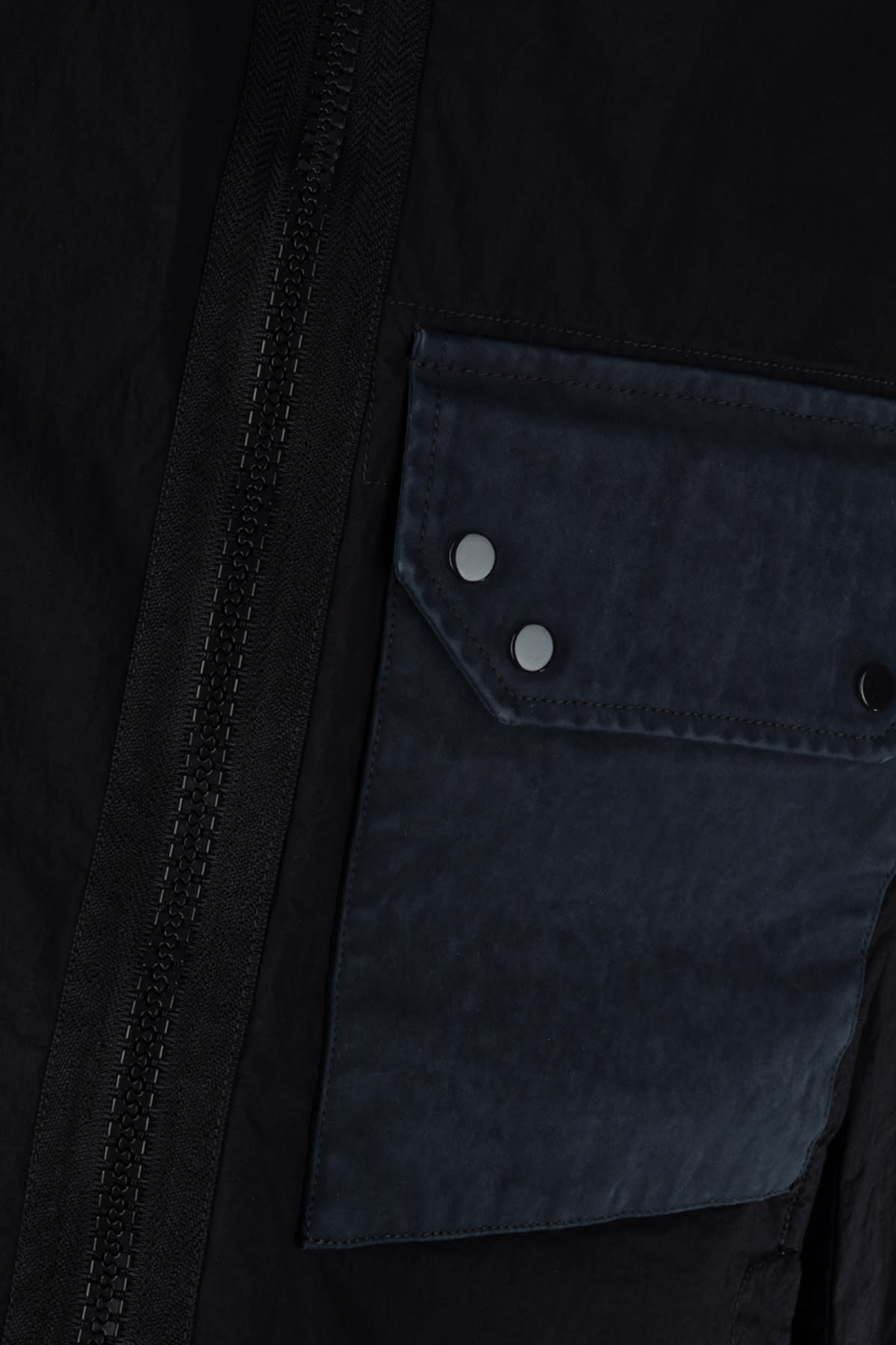 Ten C Hooded Snap Button Jacket In Nero