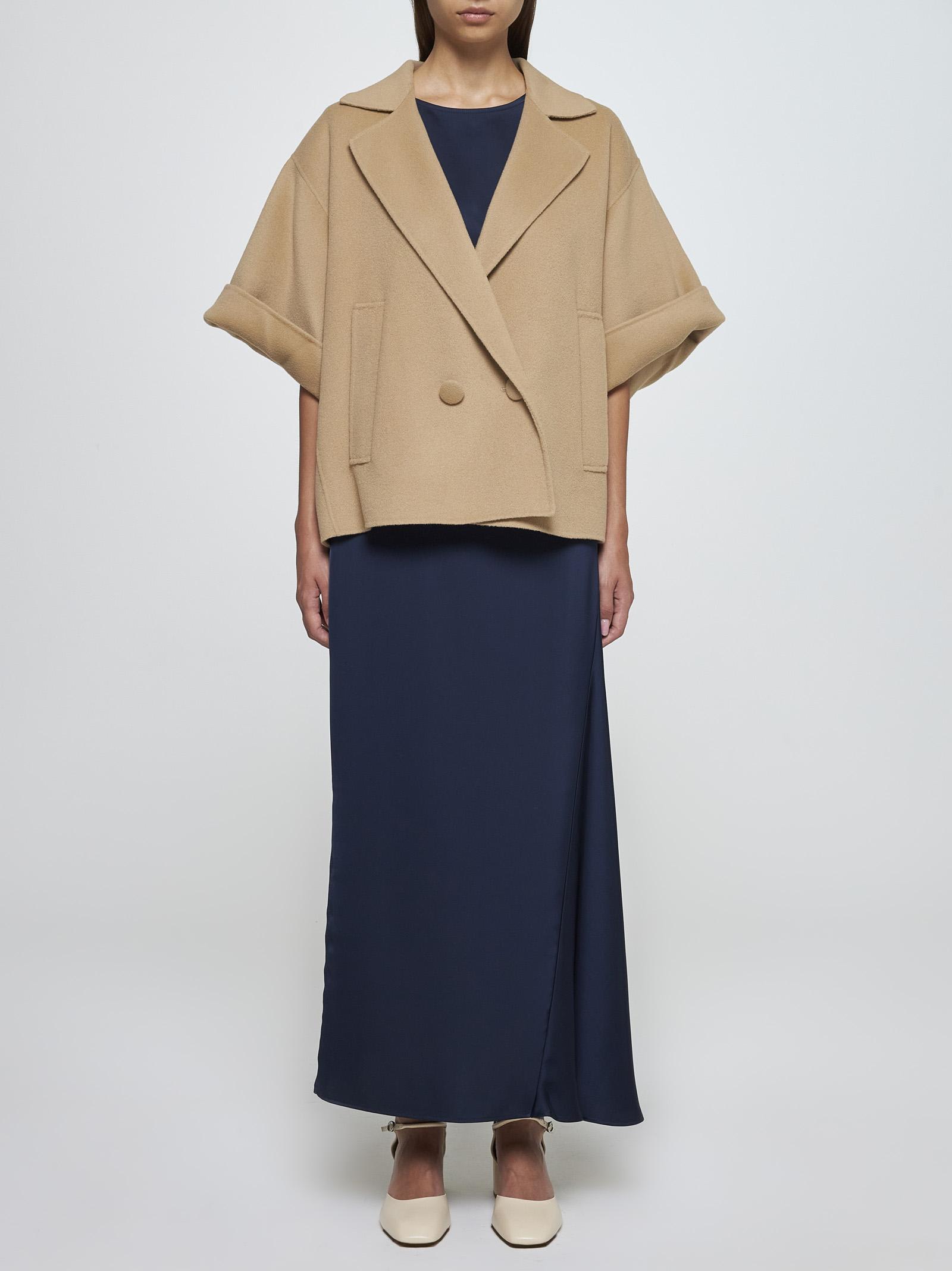 Shop Weekend Max Mara Navarra Wool Short Coat In Beige