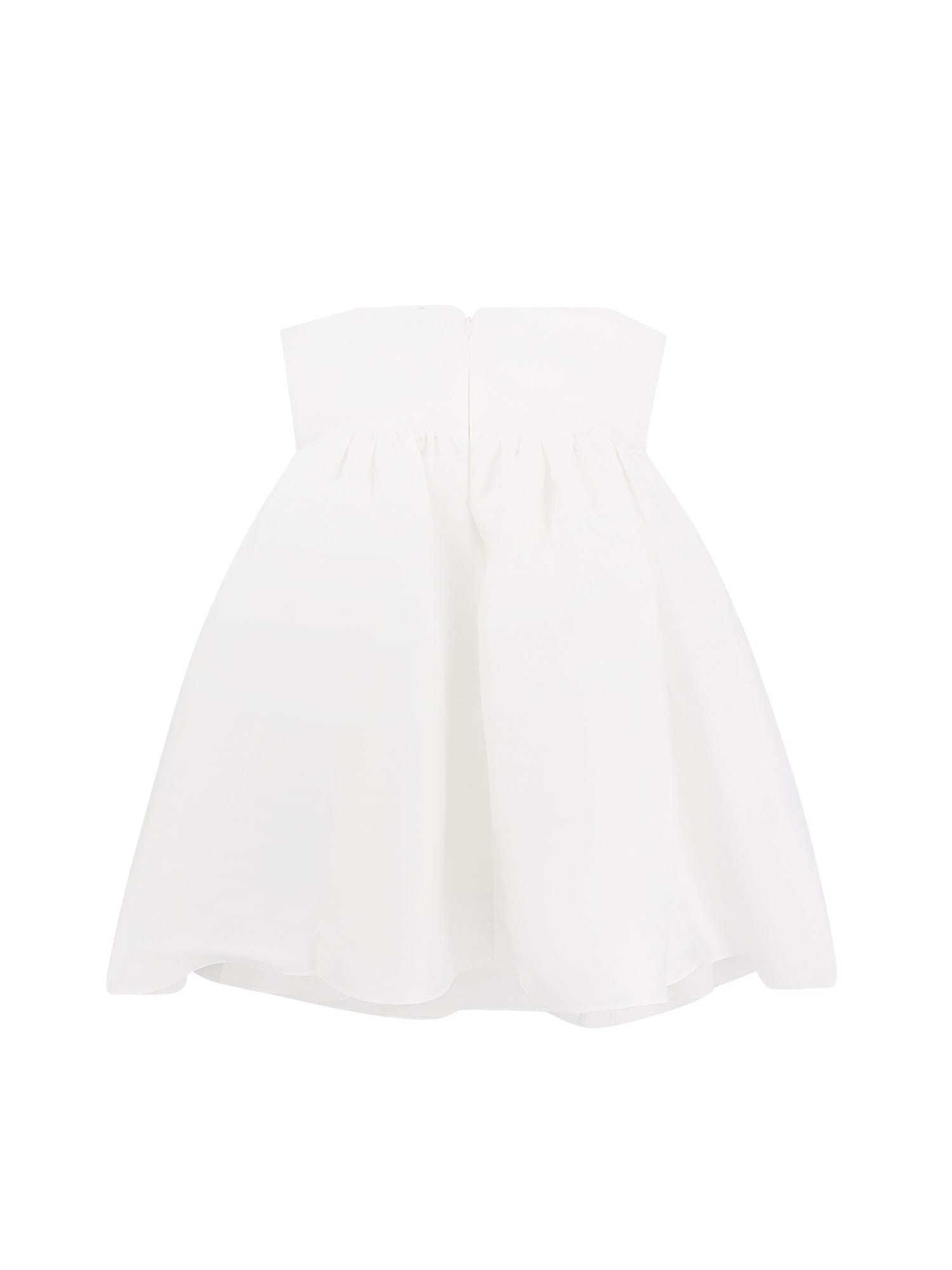 Self-portrait Taffeta Bandeau Mini Dress In White