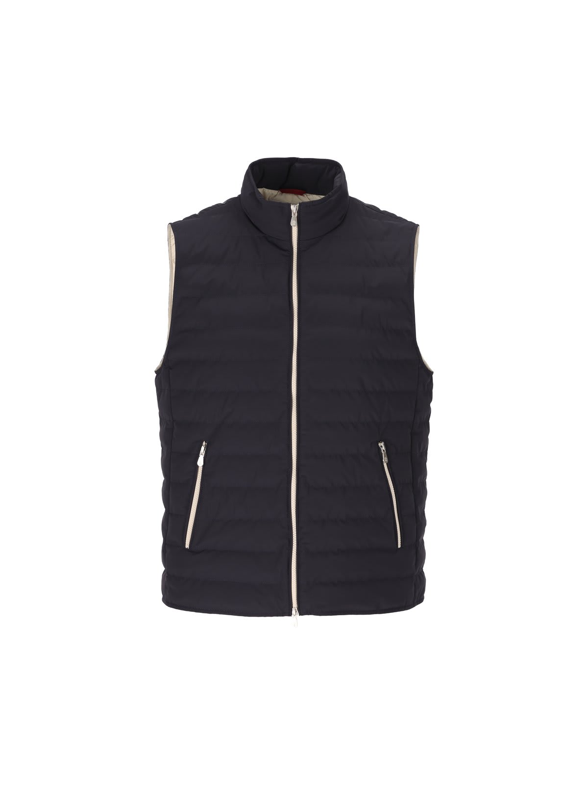 Shop Brunello Cucinelli Quilted Zipped Gilet In Blue