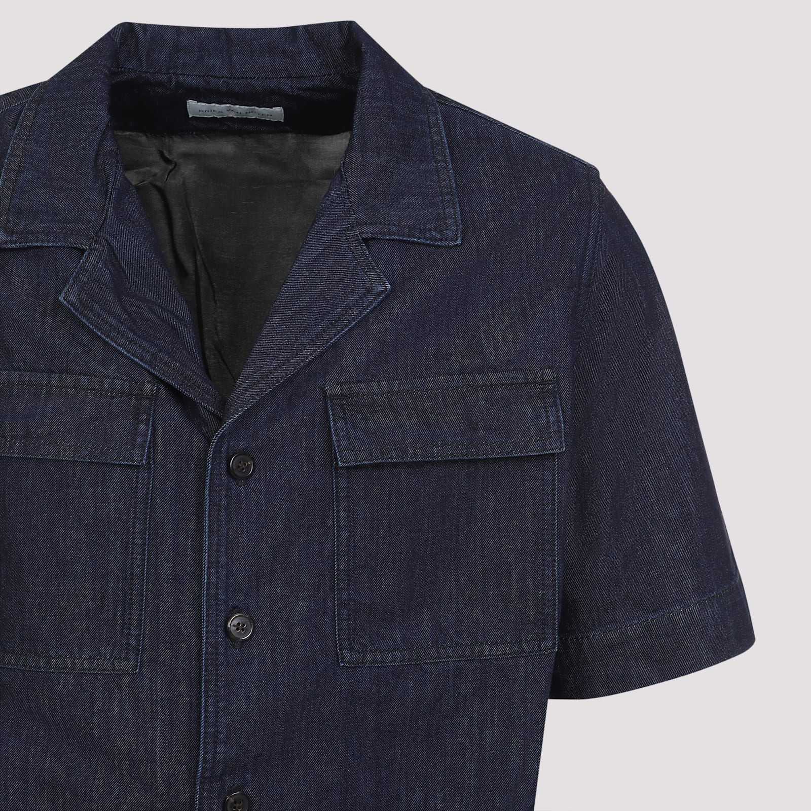 Dries Van Noten Cameron Short-sleeved Shirt In Indigo