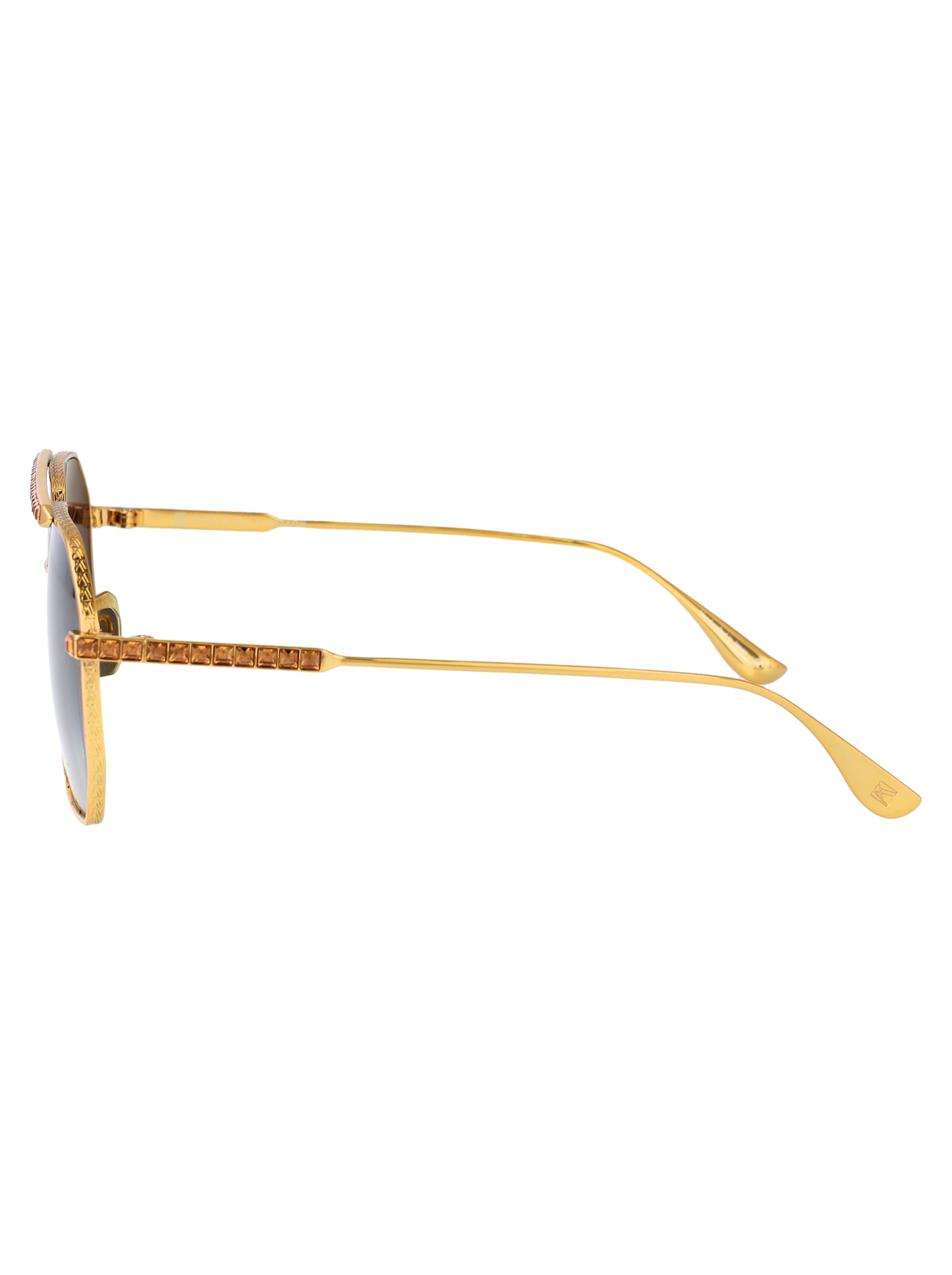 Anna-karin Karlsson Le Boss 2.0 Geometric Crystal-embellished Sunglasses In Blue