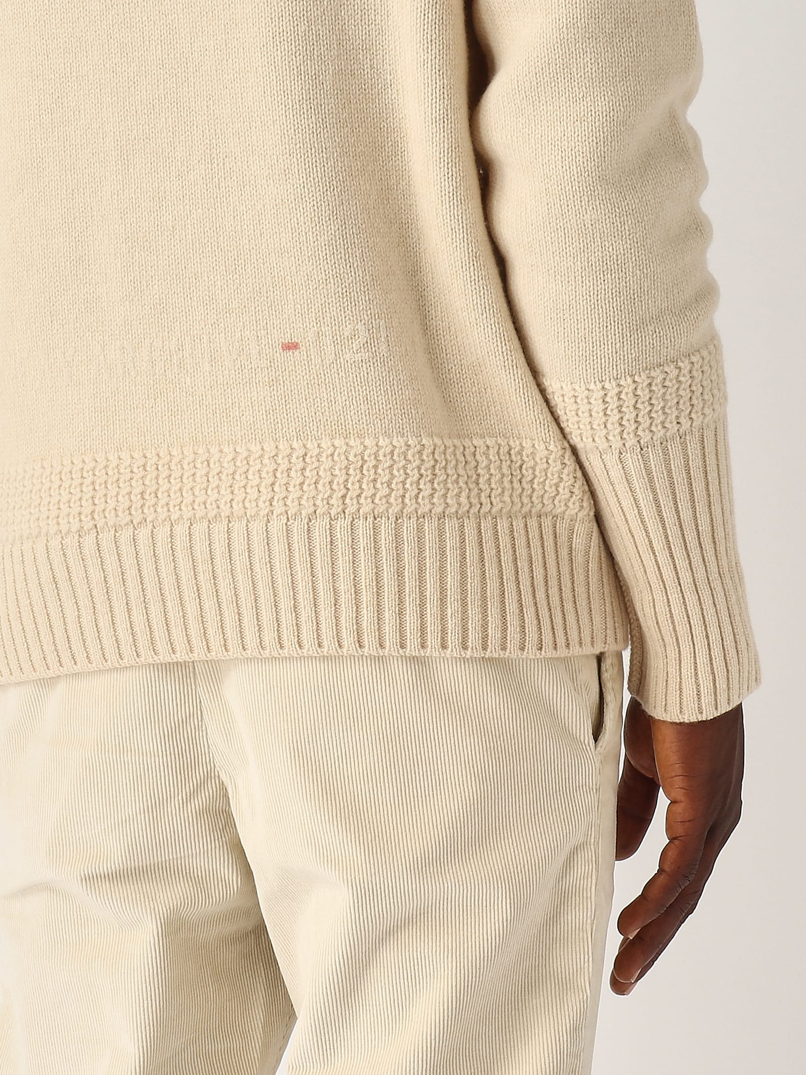 Shop Fay Dolcevita Uomo Sweater In Panna