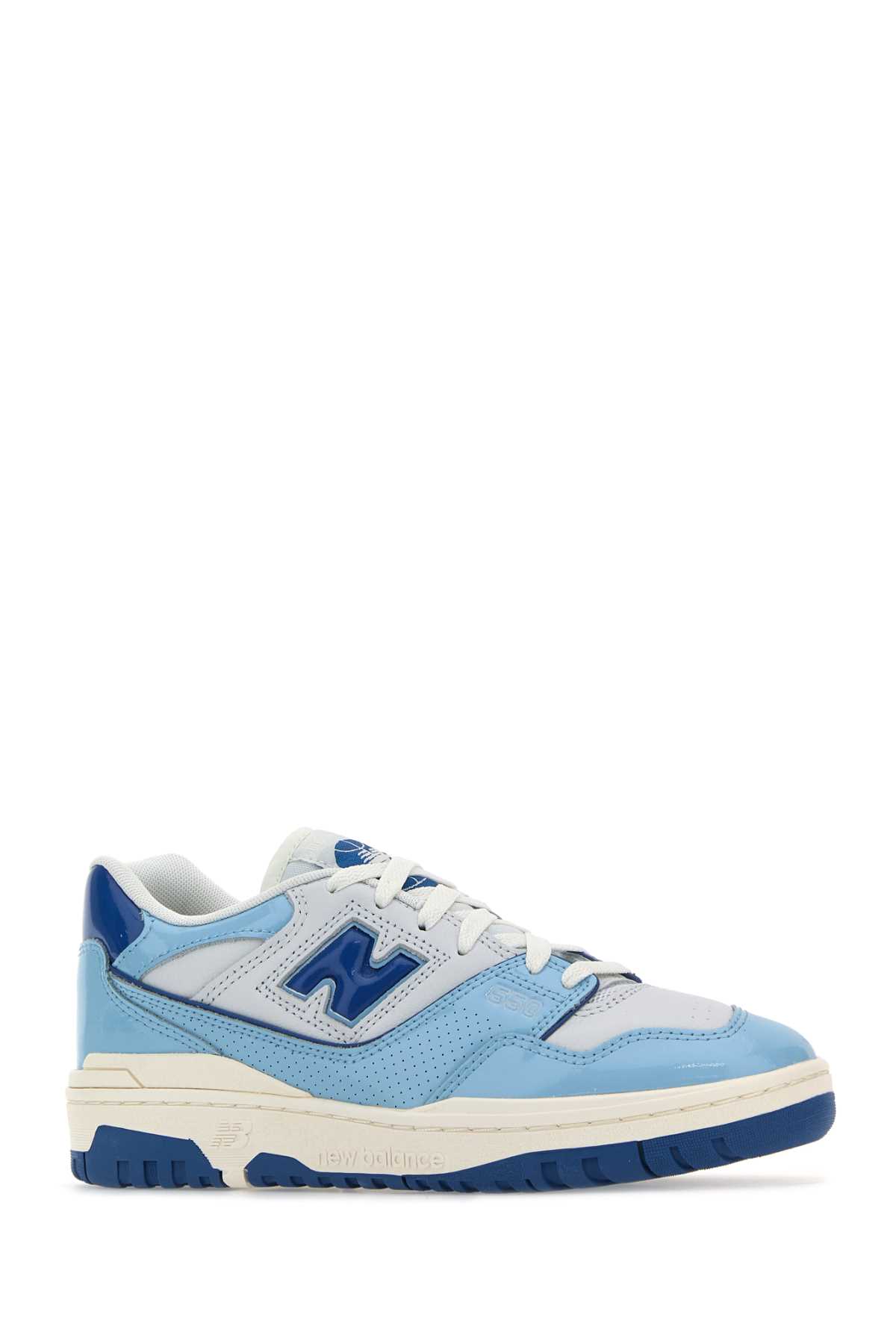 New Balance Leather Sneakers 550 With Contrast Accents In Chromeblue