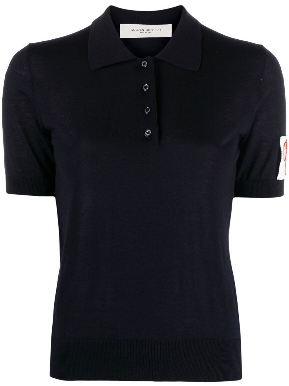 Polo Knit Short Sleeves In Merino Wool