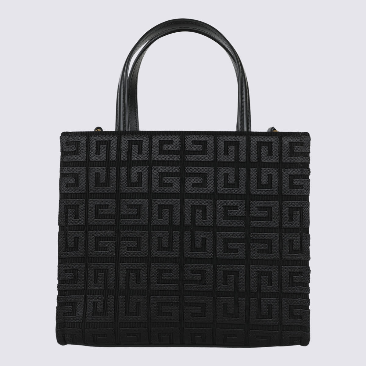 Shop Givenchy Black Cotton Blend G Mini Tote Bag