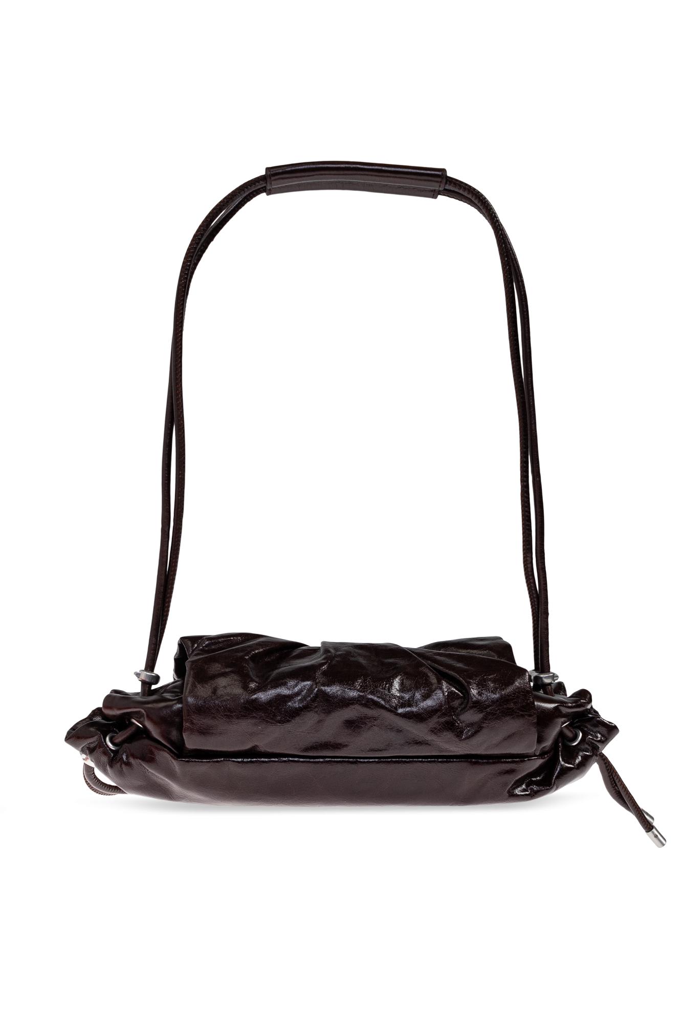 Diesel Scrunch-d S-shoulder Bag In Scrunched Leather In Brown