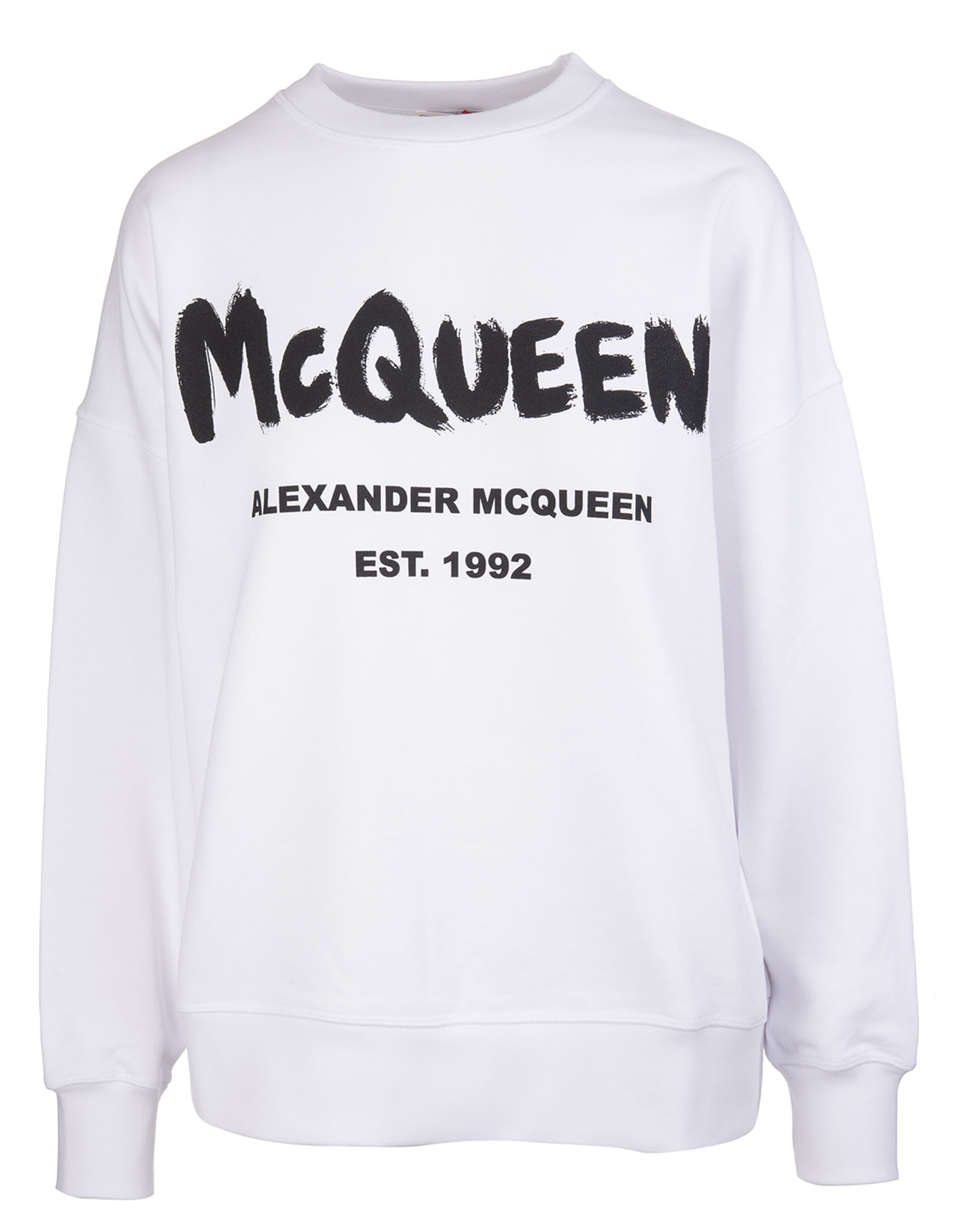 Alexander McQueen Woman White Mcqueen Graffiti Sweatshirt