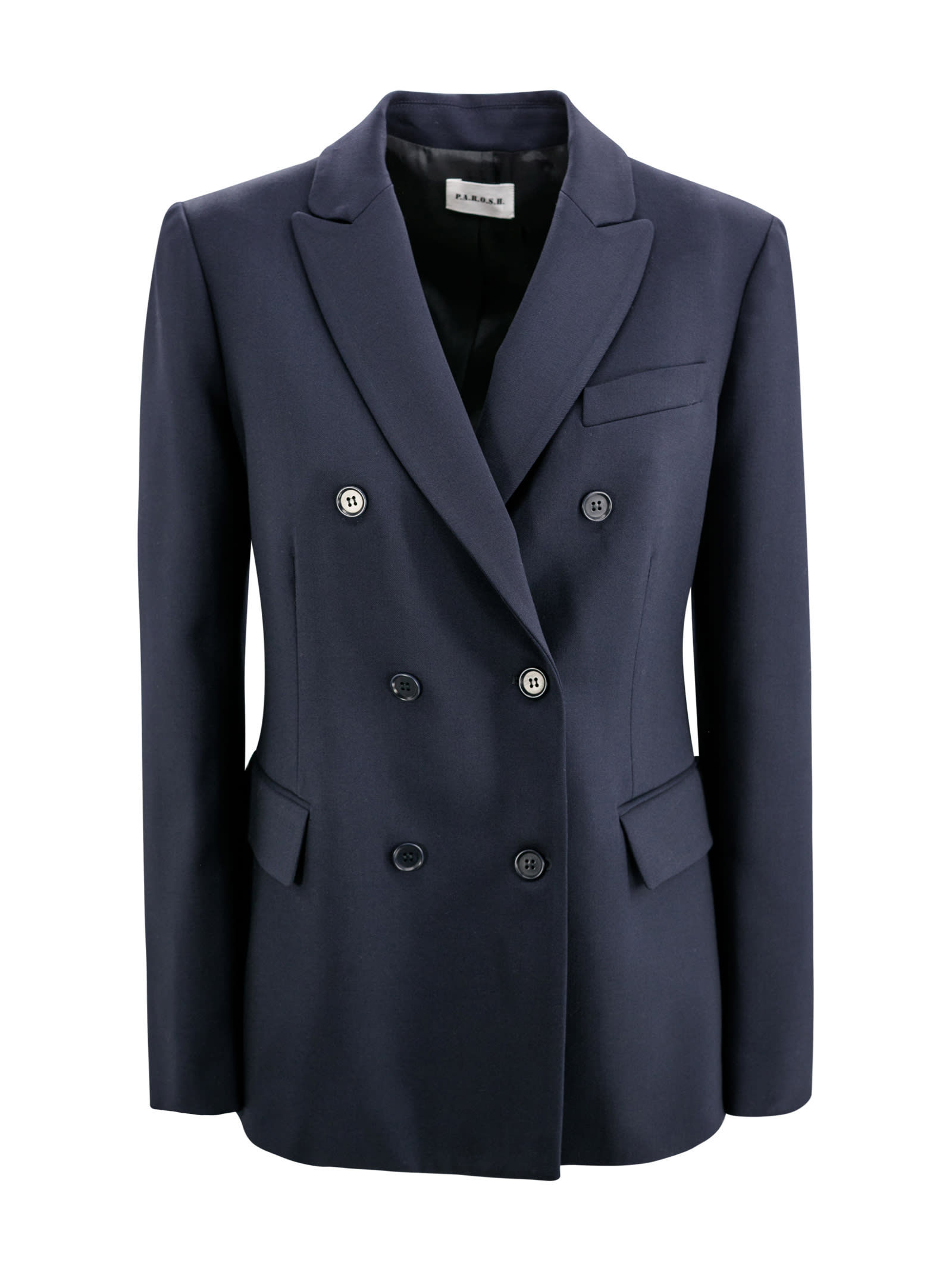 Shop P.a.r.o.s.h Tailored Double-breasted Blazer In Blue