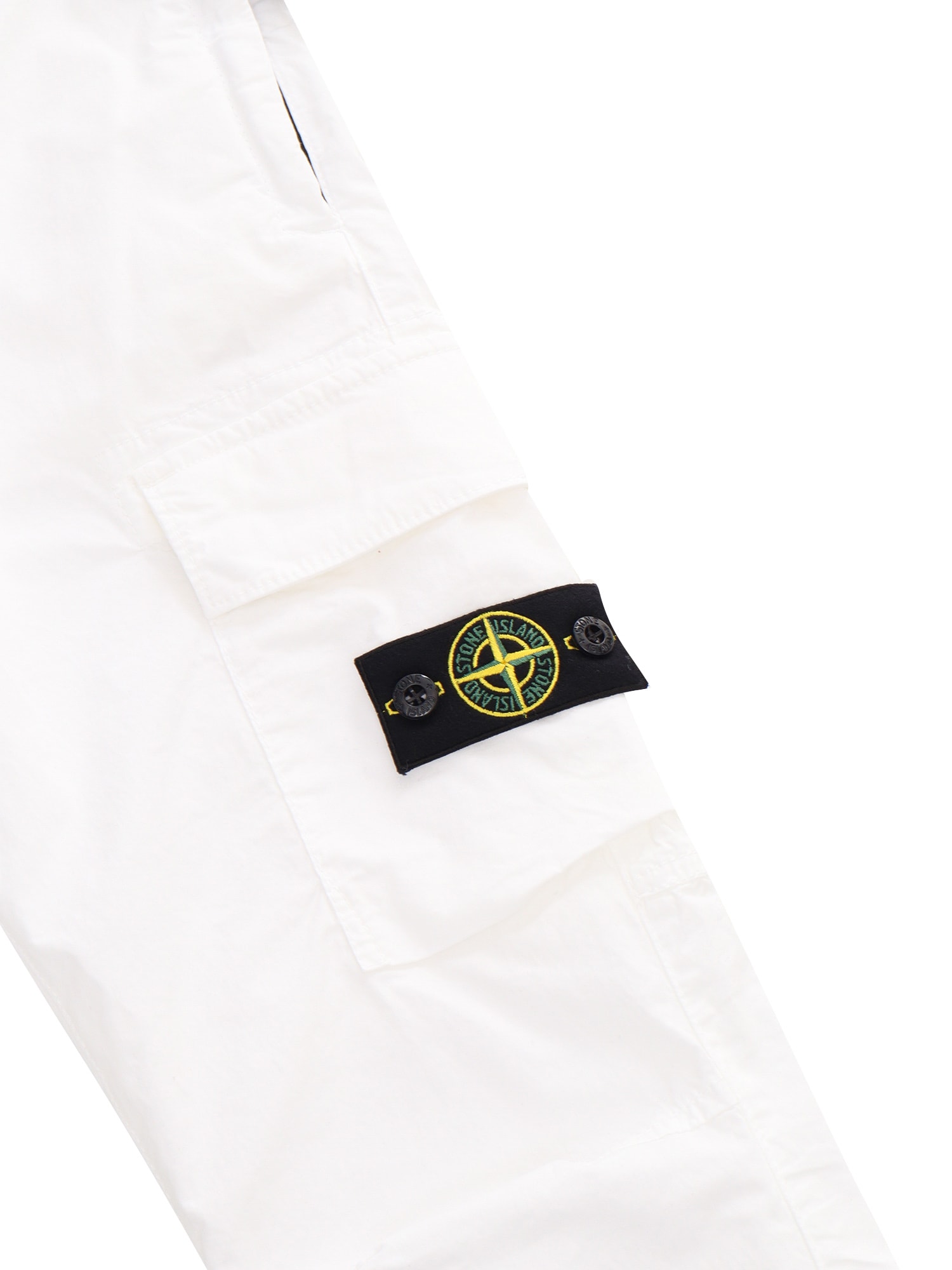 Stone Island White Trousers With Pockets In White