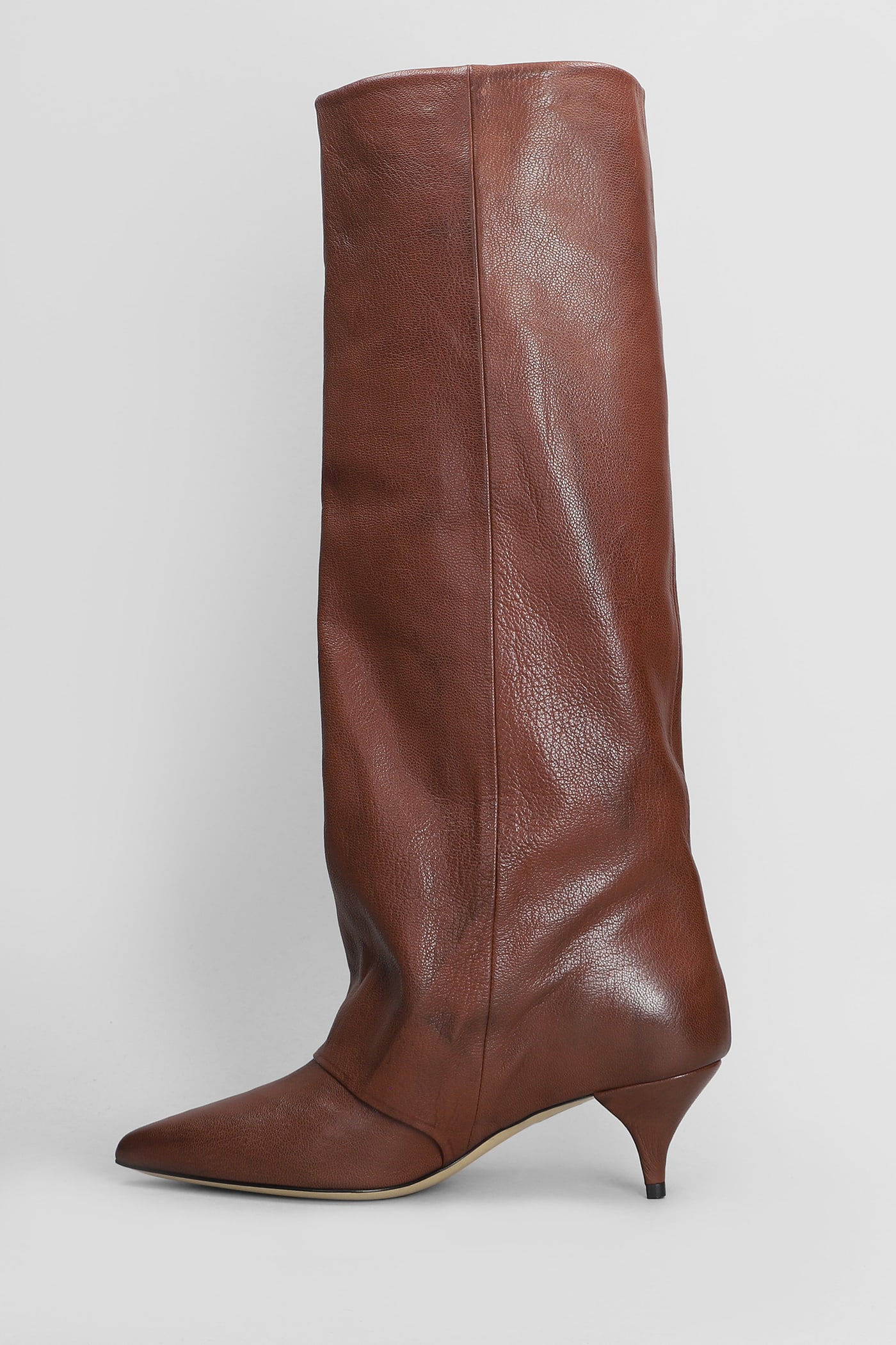 Shop Alchimia High Heels Boots In Leather Color Leather