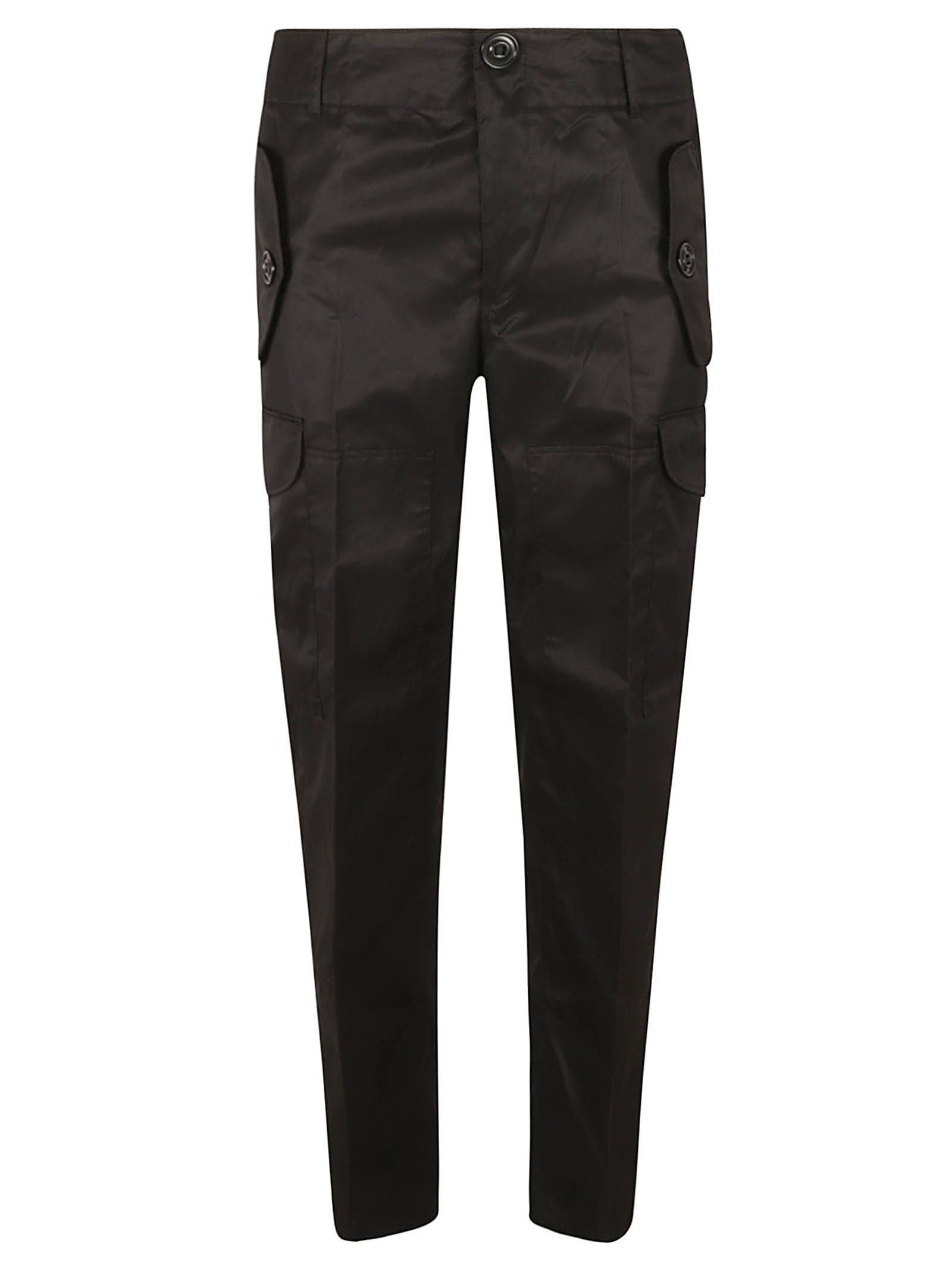 Shop Alexander Mcqueen Regular Fit Plain Cargo Pants In Black