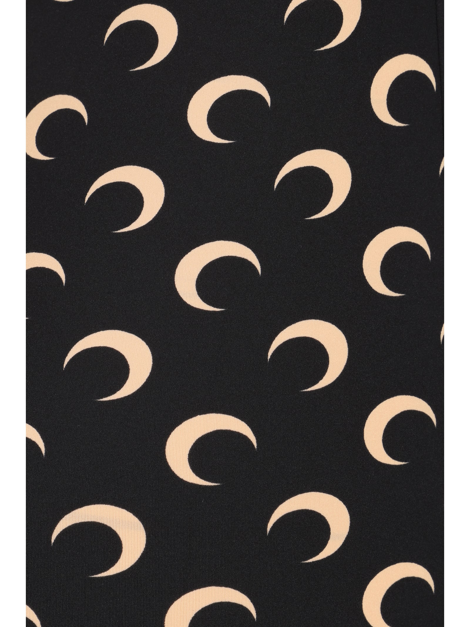 Marine Serre Moon Printed Stirrup Leggings In Black And Beige In Black