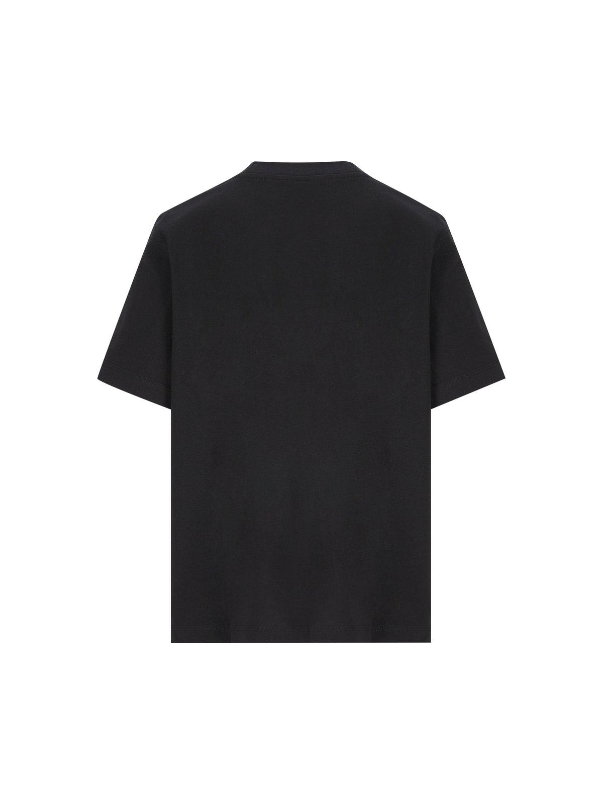 Burberry Embroidered Crest T-shirt In Black