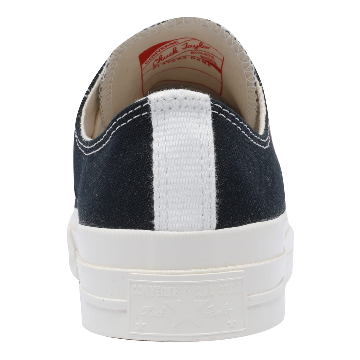 Comme Des Garçons Play Chuck Taylor Small Red Heart Sneakers In Black