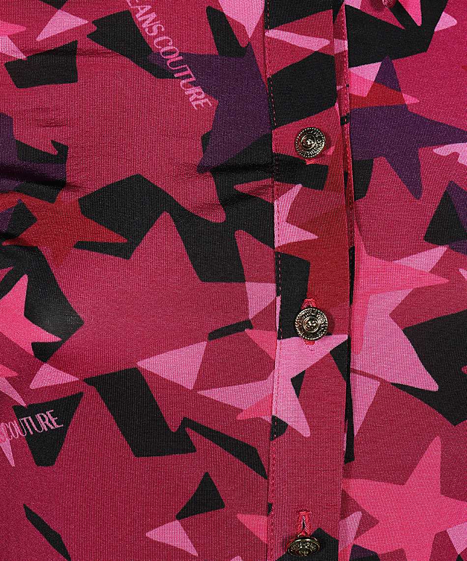 Versace Jeans Couture Printed Viscose Shirt In Pink