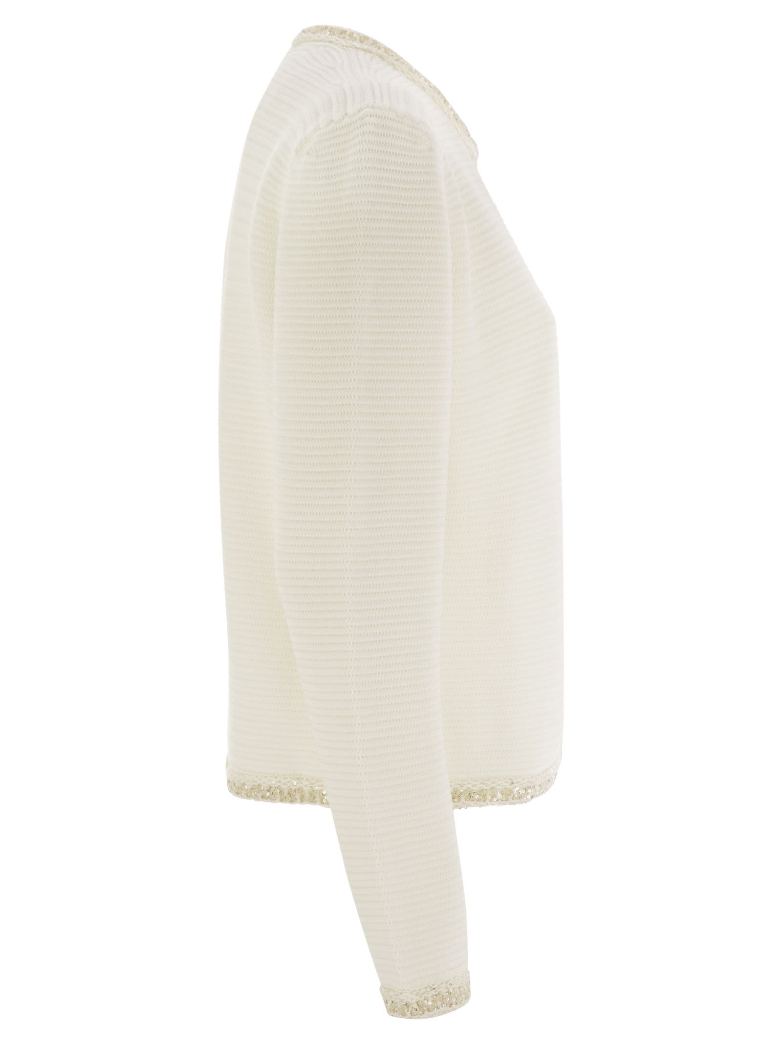 Fabiana Filippi Sequin Embellished Tweed Cropped Jacket