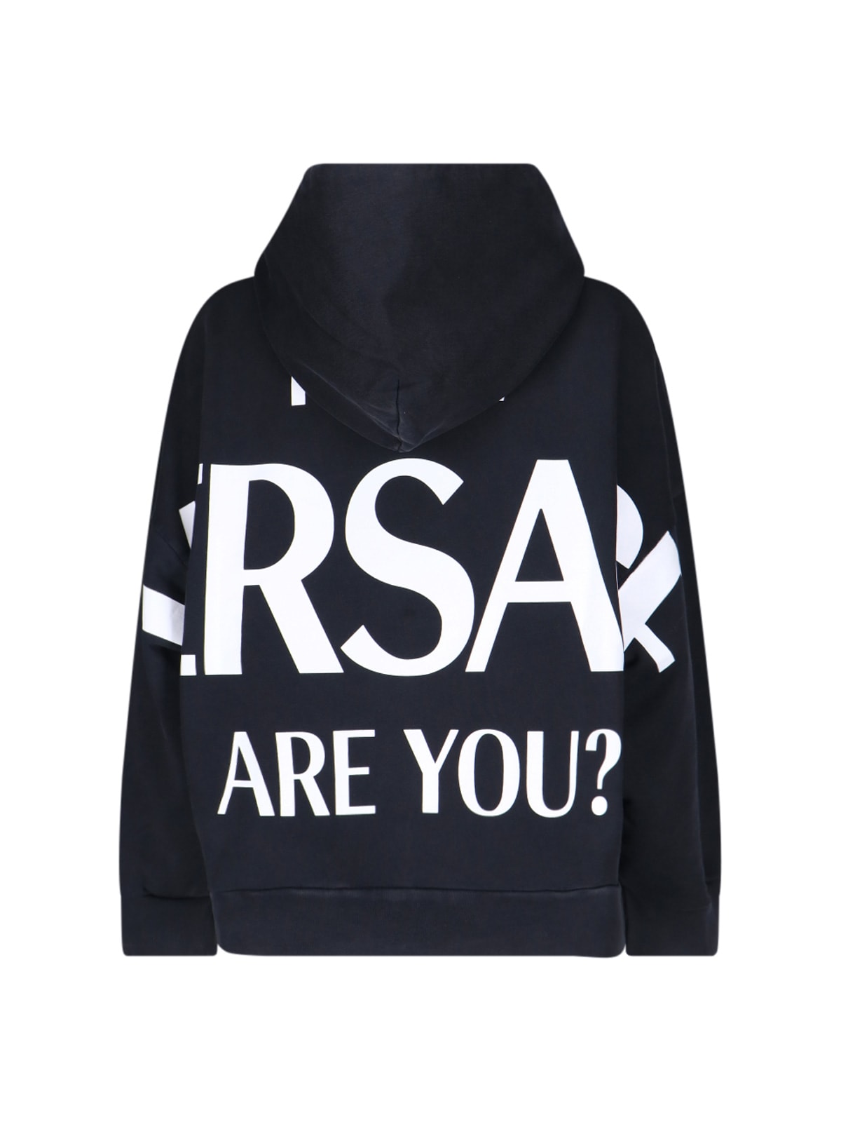 Versace Black Cotton Oversize Sweatshirt In Black