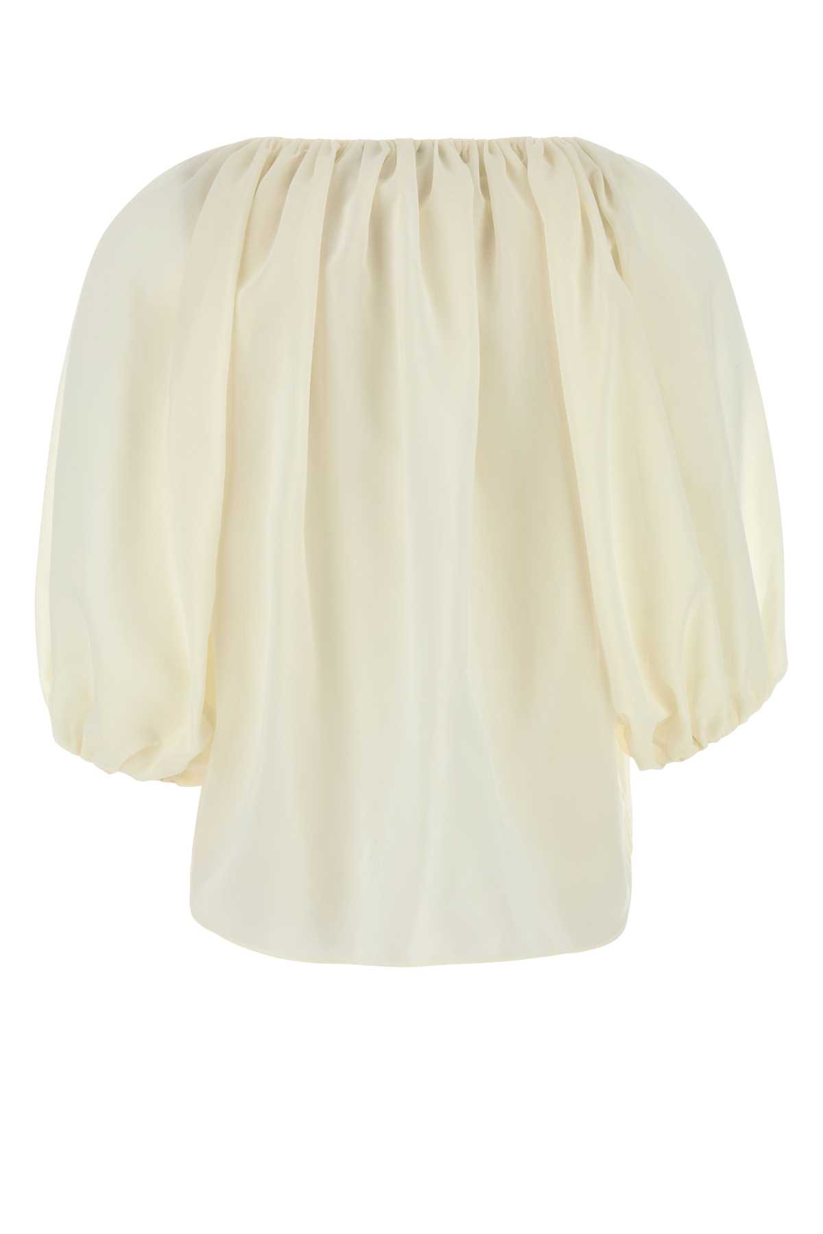 Shop Philosophy Di Lorenzo Serafini Ivory Polyester Blend Shirt In Bianco