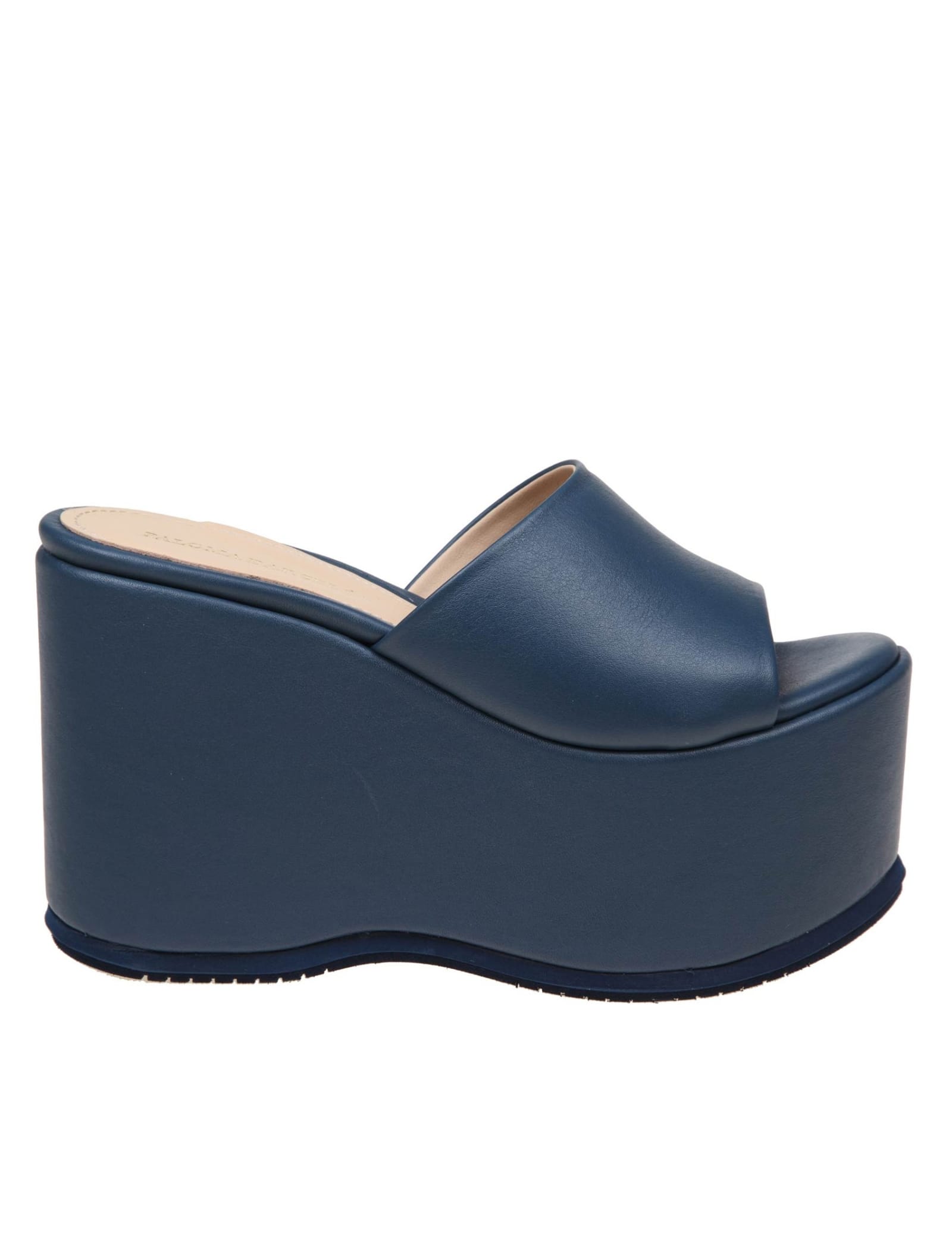Paloma Barceló Hyana Mules In Blue Leather