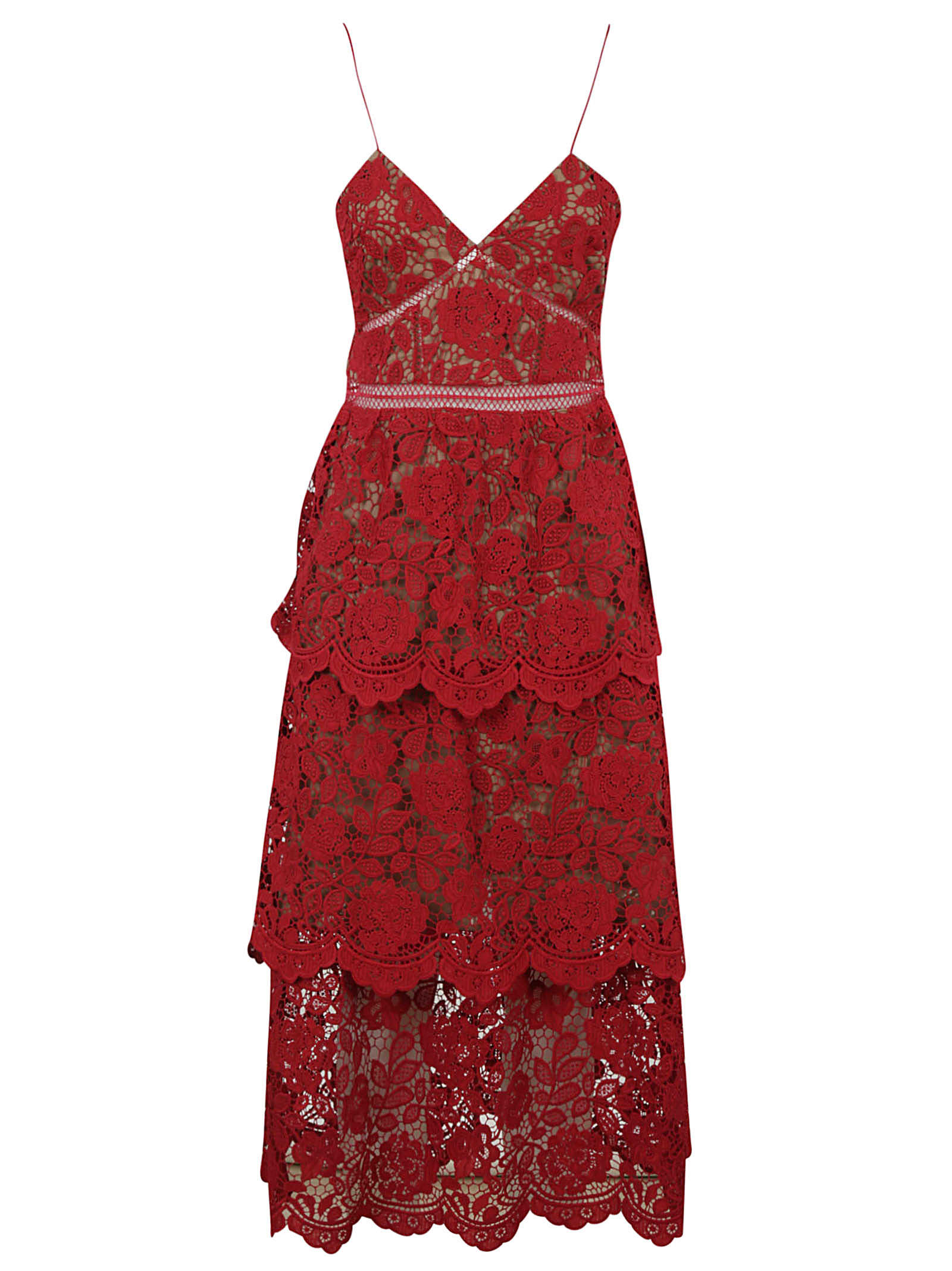 SELF-PORTRAIT FUCHSIA FLOWER LACE MINI DRESS,11255316