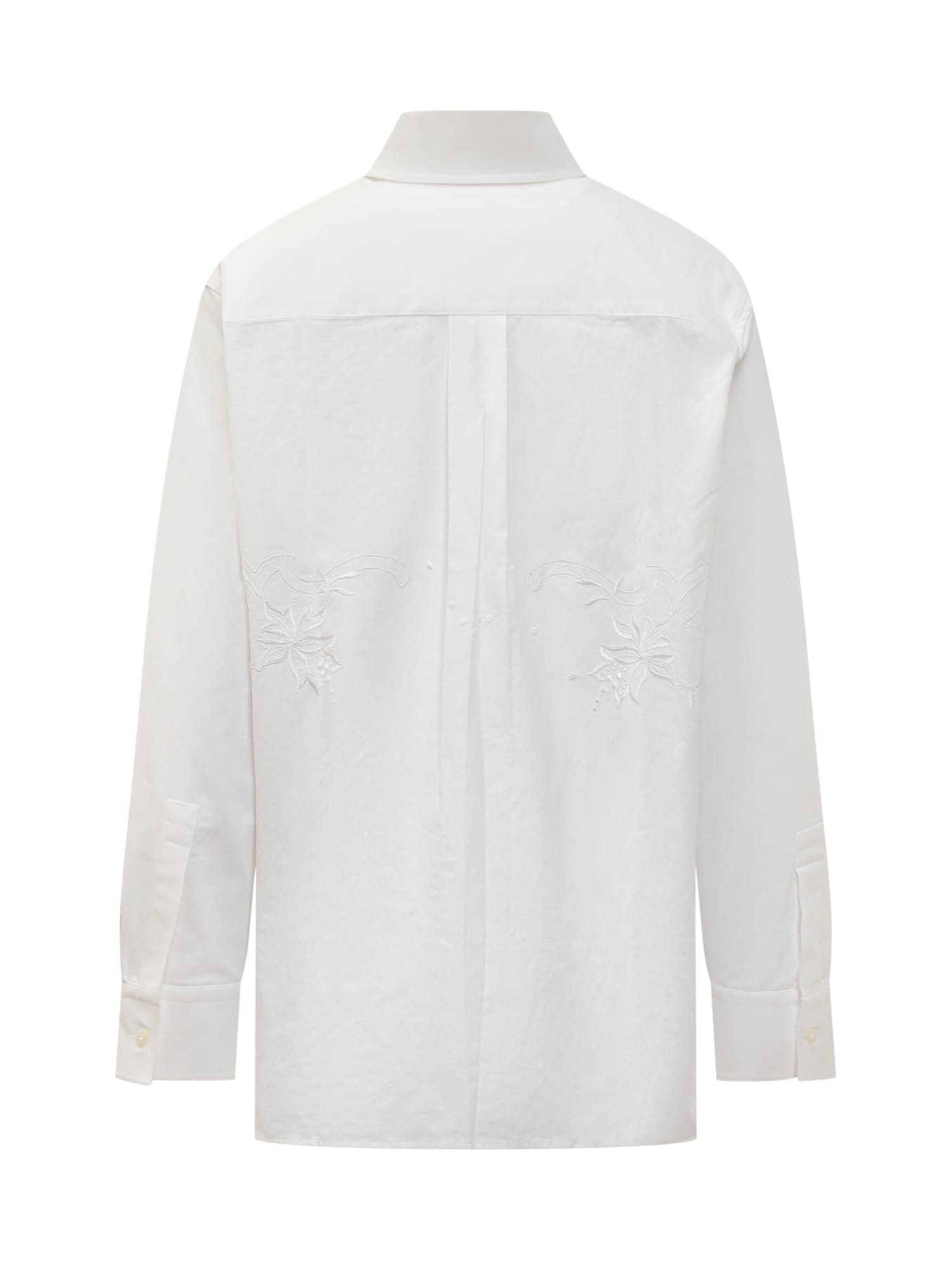 Shop Marine Serre Shirt With Embroidery And Logo In Off White