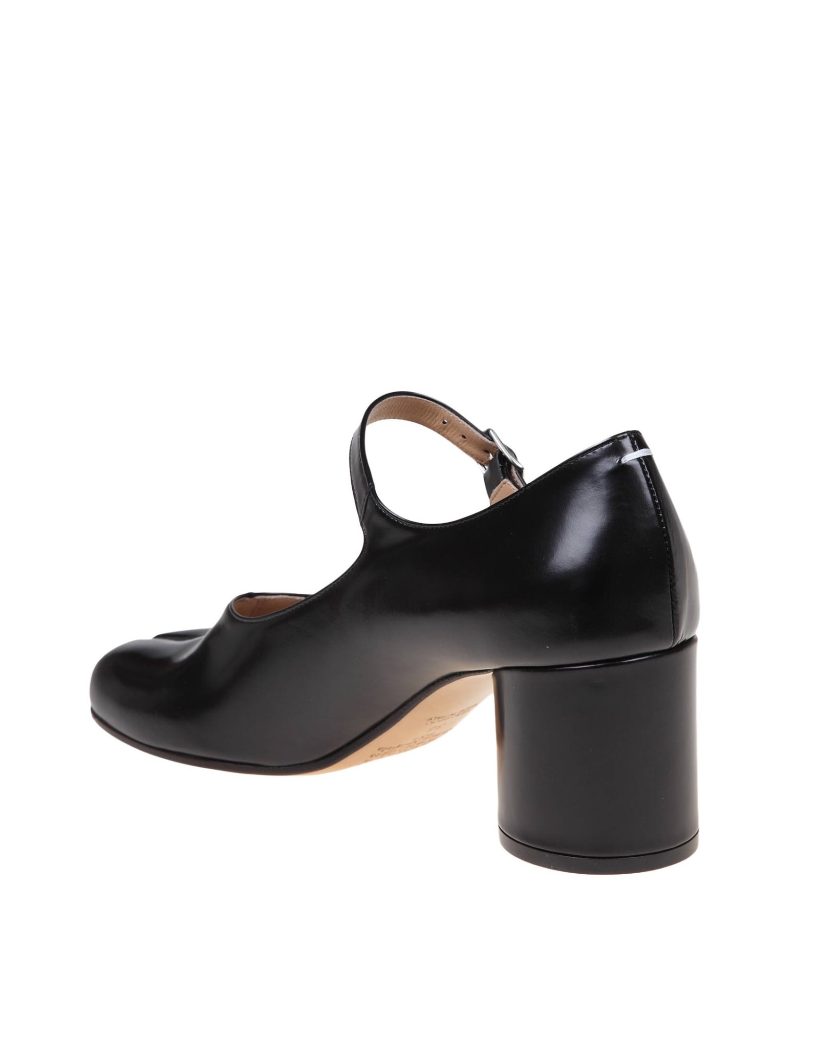 Shop Maison Margiela Black Calf Leather Pump