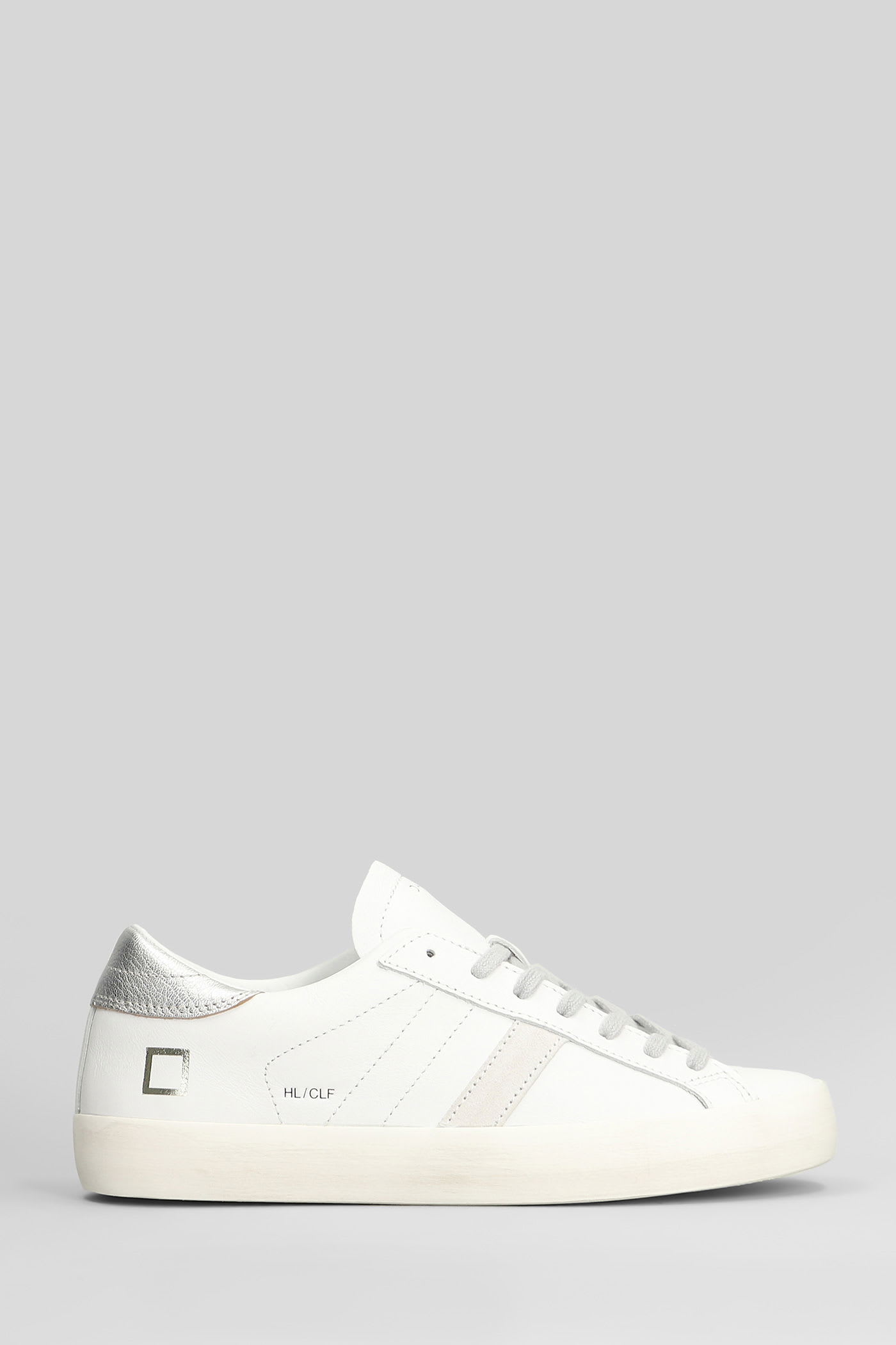 Date Hill Low Calf Sneakers In White Leather In Multi