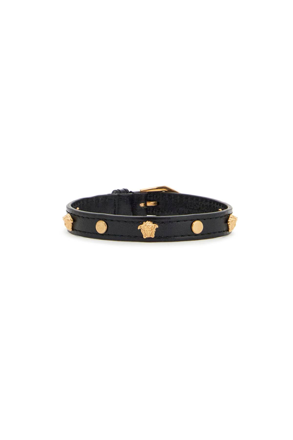 Medusa Studded Leather Bracelet